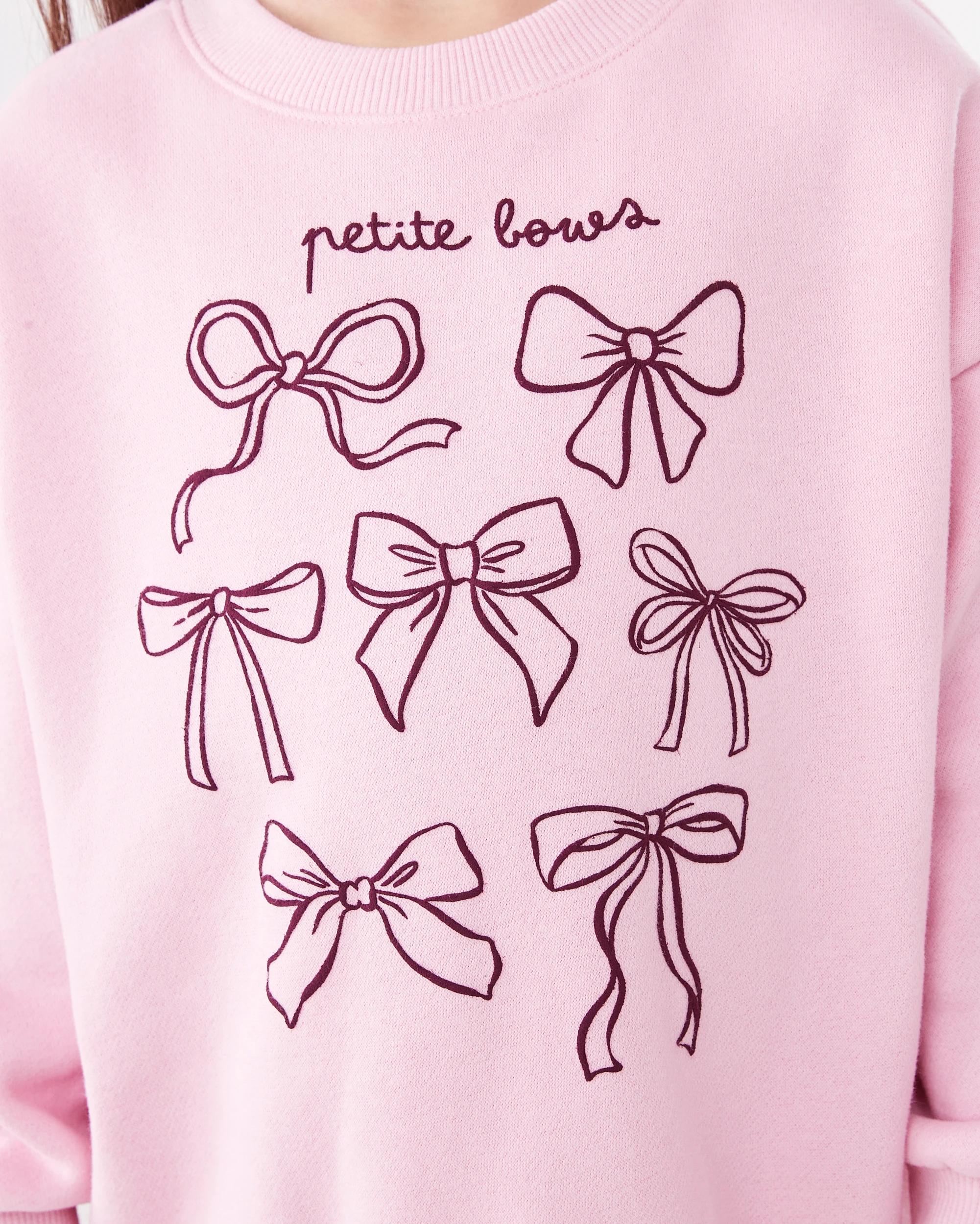 5 Oversized Crew Neck Top and Legging Set Pnk Bows, 5 of 8