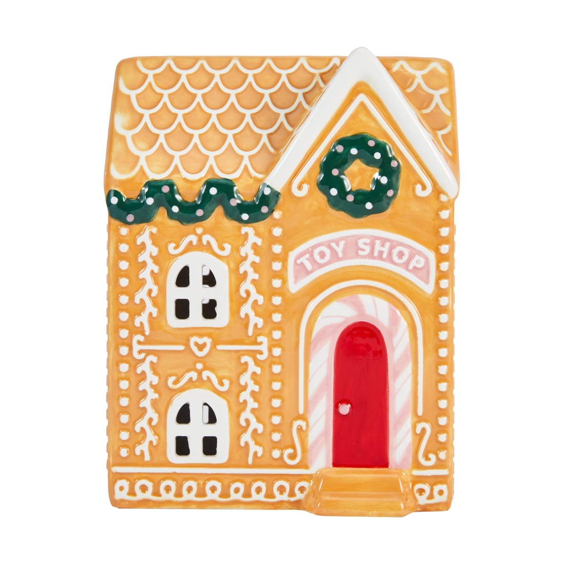 4 Light Up Ceramic Gingerbread Toy Shop, 4 of 6