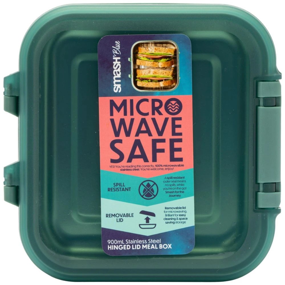 1 Smash Hinged Sandwich Box 900ml Sage, 1 of 4