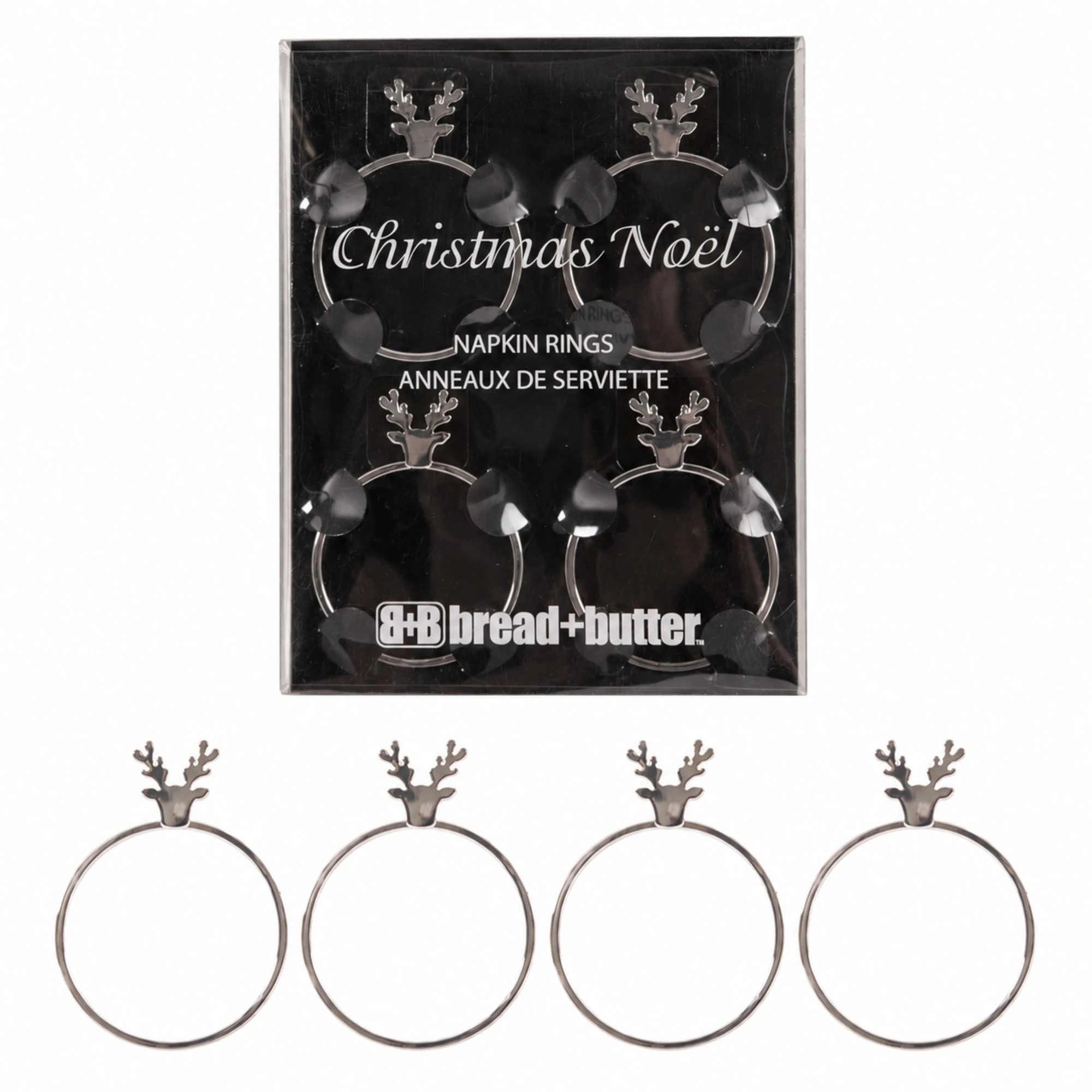 1 Bread and Butter Stag Head Napkin Ring Twin Pack Kit, 1 of 3