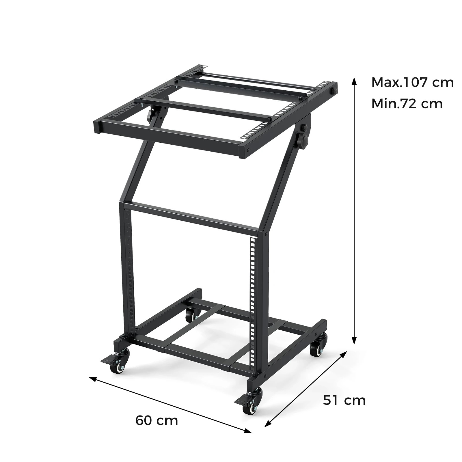 2 Costway 9U DJ Mixer Stand Adjustable Rack Mount Rolling Stage Cart, 2 of 5
