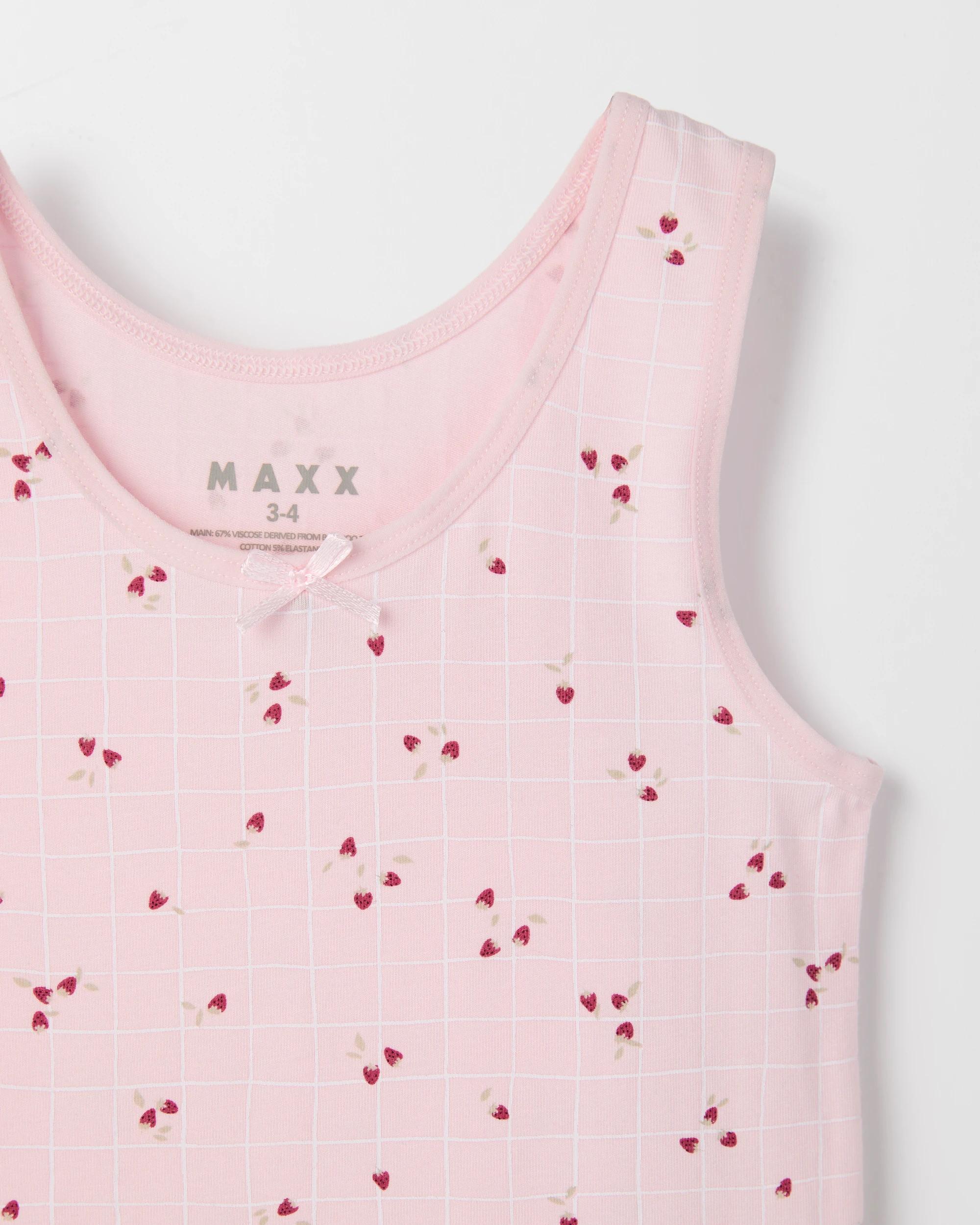 5 Maxx Bamboo Rich 3 Pack Girls Vests STRAWBERRY, 5 of 5