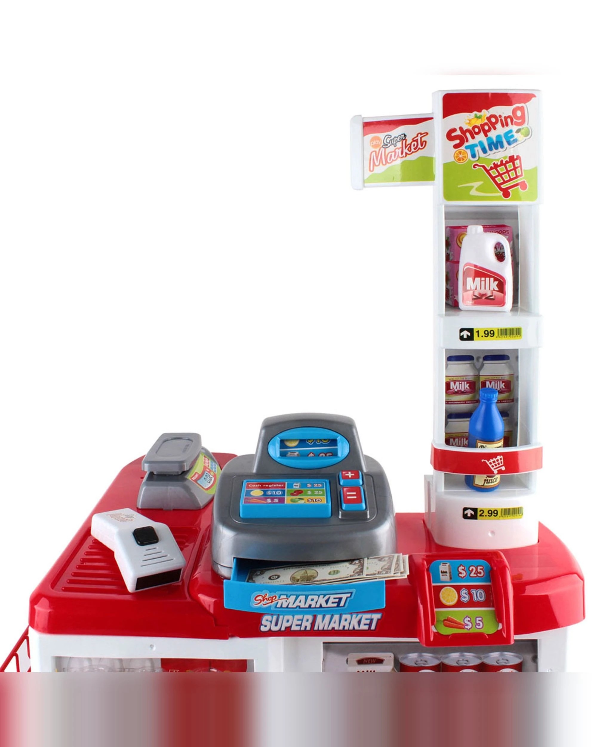 3 Keezi Kids Pretend Role Play Supermarket 24 Piece Playset Cash Register Trolley
 - Multi, 3 of 3