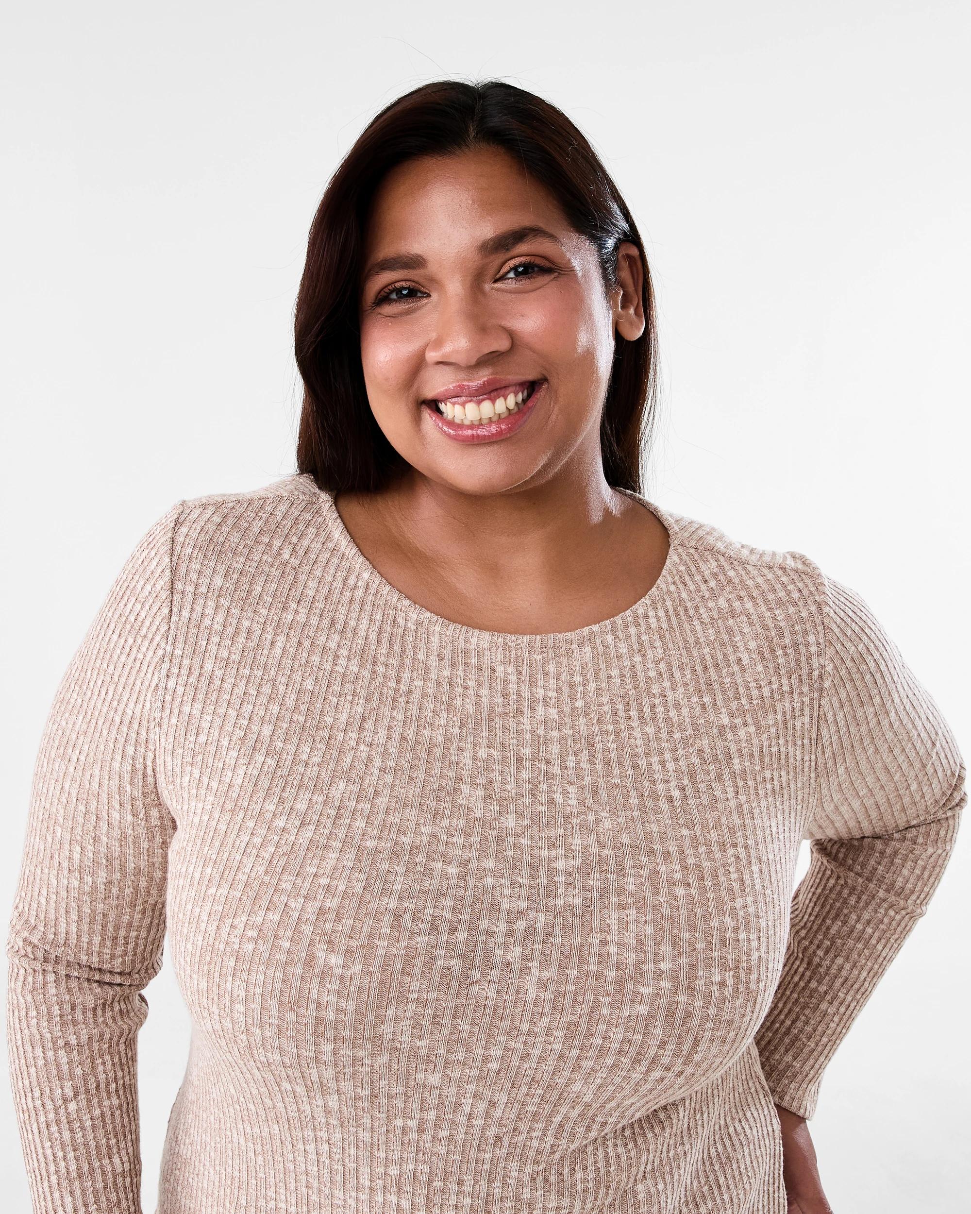 4 Curve Long Sleeve Boat Neck Top Nat Taupe, 4 of 5