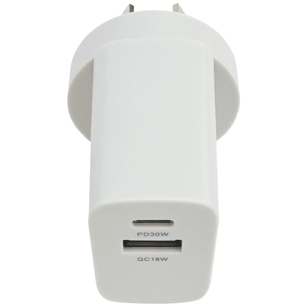 2 Otto 30W 2-Port USB-C + USB-A Wall Charger Pastel Grey, 2 of 7