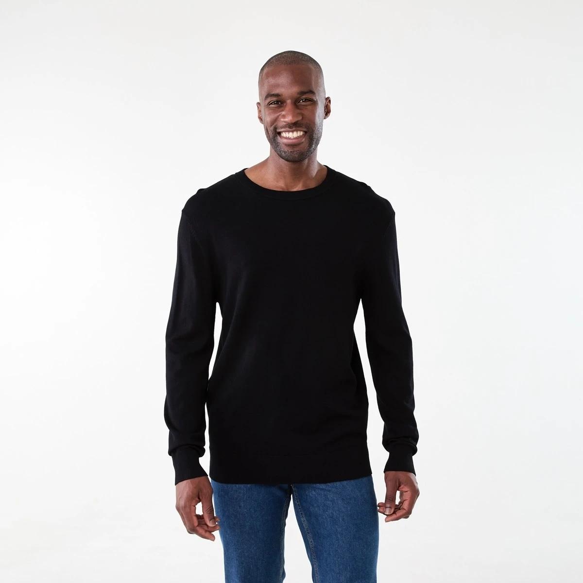 1 Core Crew Neck Knit Jumper Black, 1 of 5
