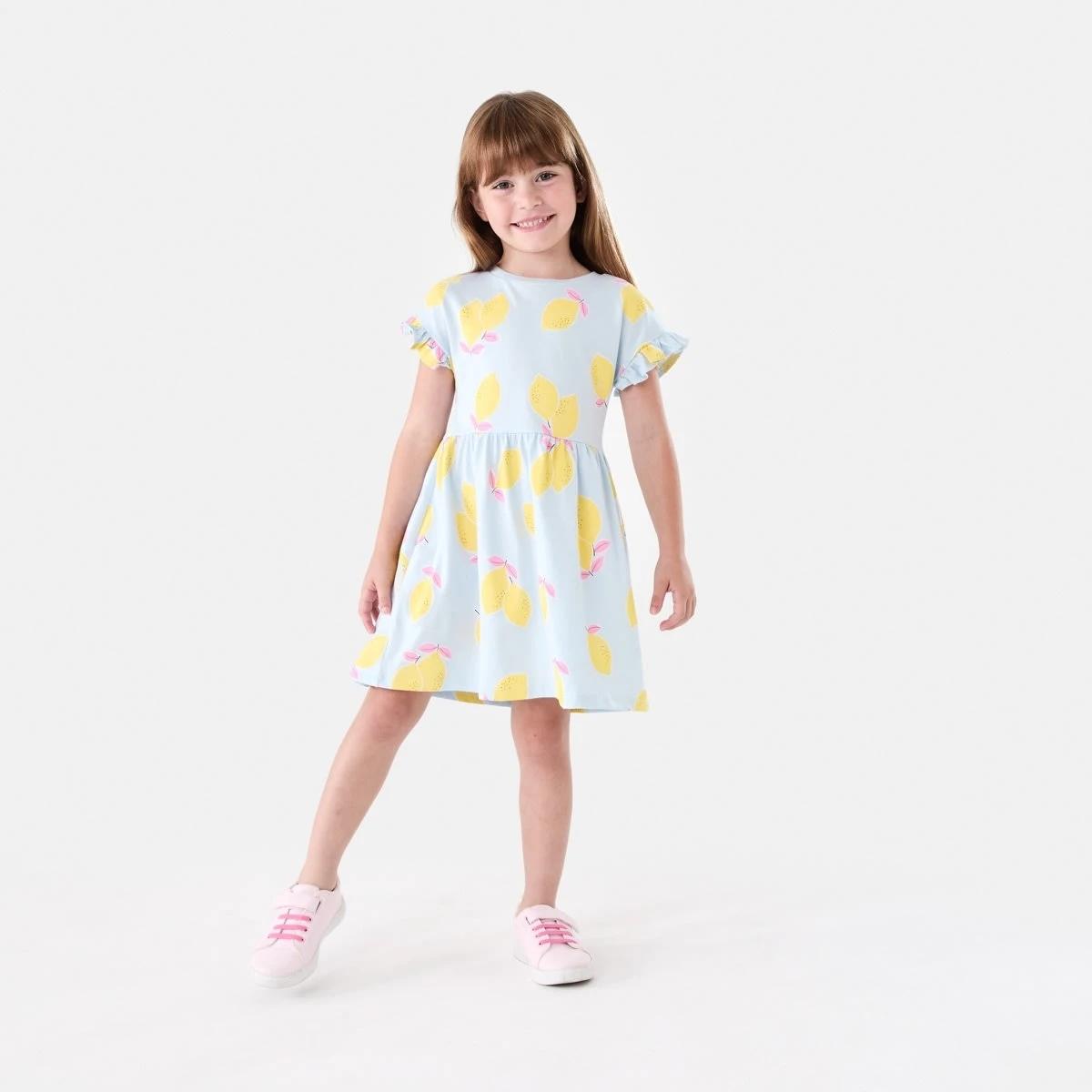 6 Jersey Dress LEMON FLOATS ICE MIST, 6 of 7