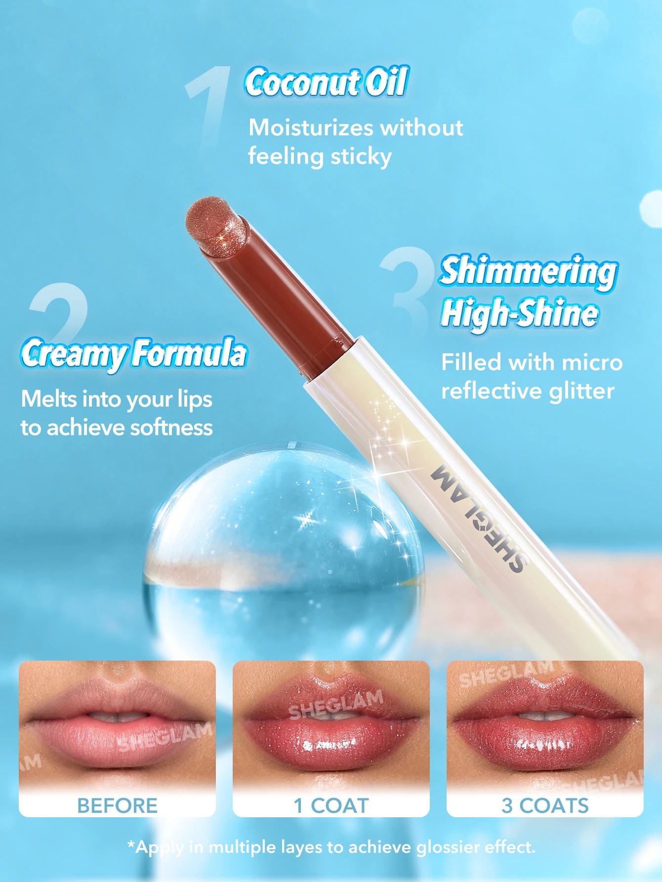 6 SHEGLAM Pout-Perfect Shimmer Lip Plumper - Sepia Kiss, 6 of 7