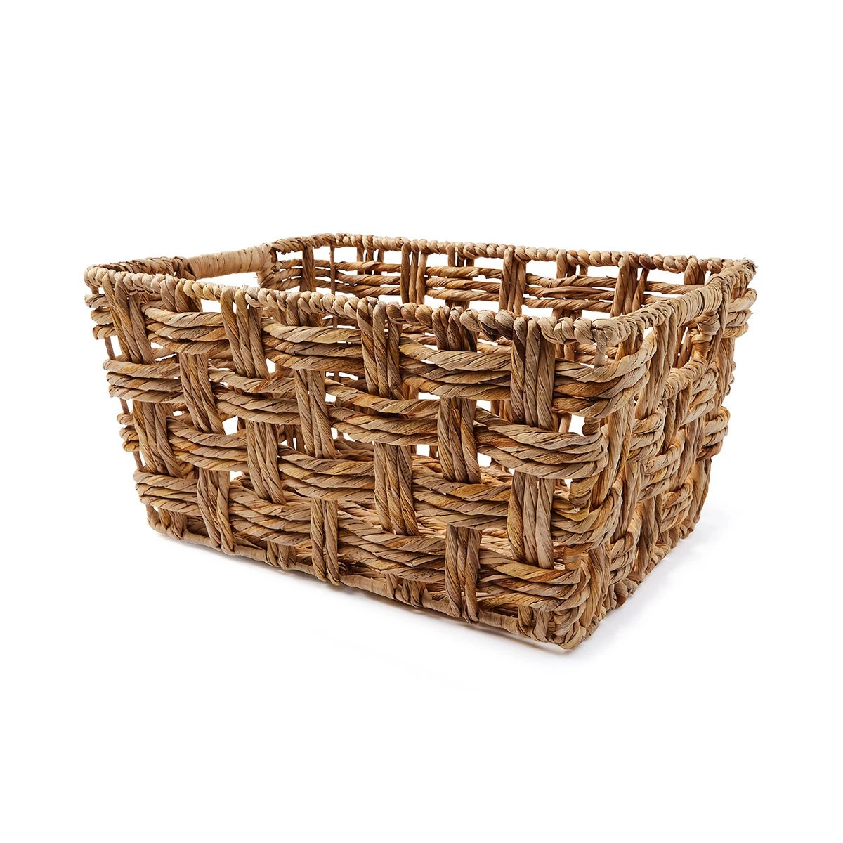 1 Rectangle Checkered Open Weave Basket - Natural, 1 of 8