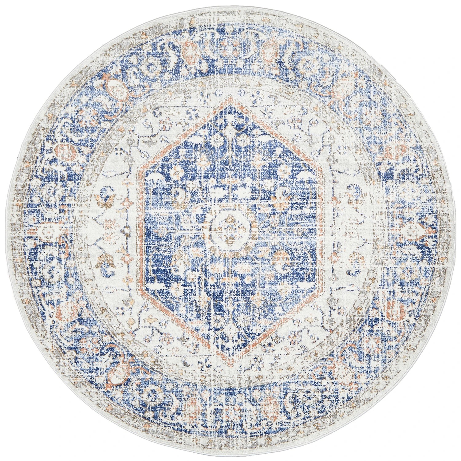 2 Common Ground Rugs Elite Lorissa 240x240cm - Large Round Power Loomed Pet Friendly Rug - Natural, 2 of 9