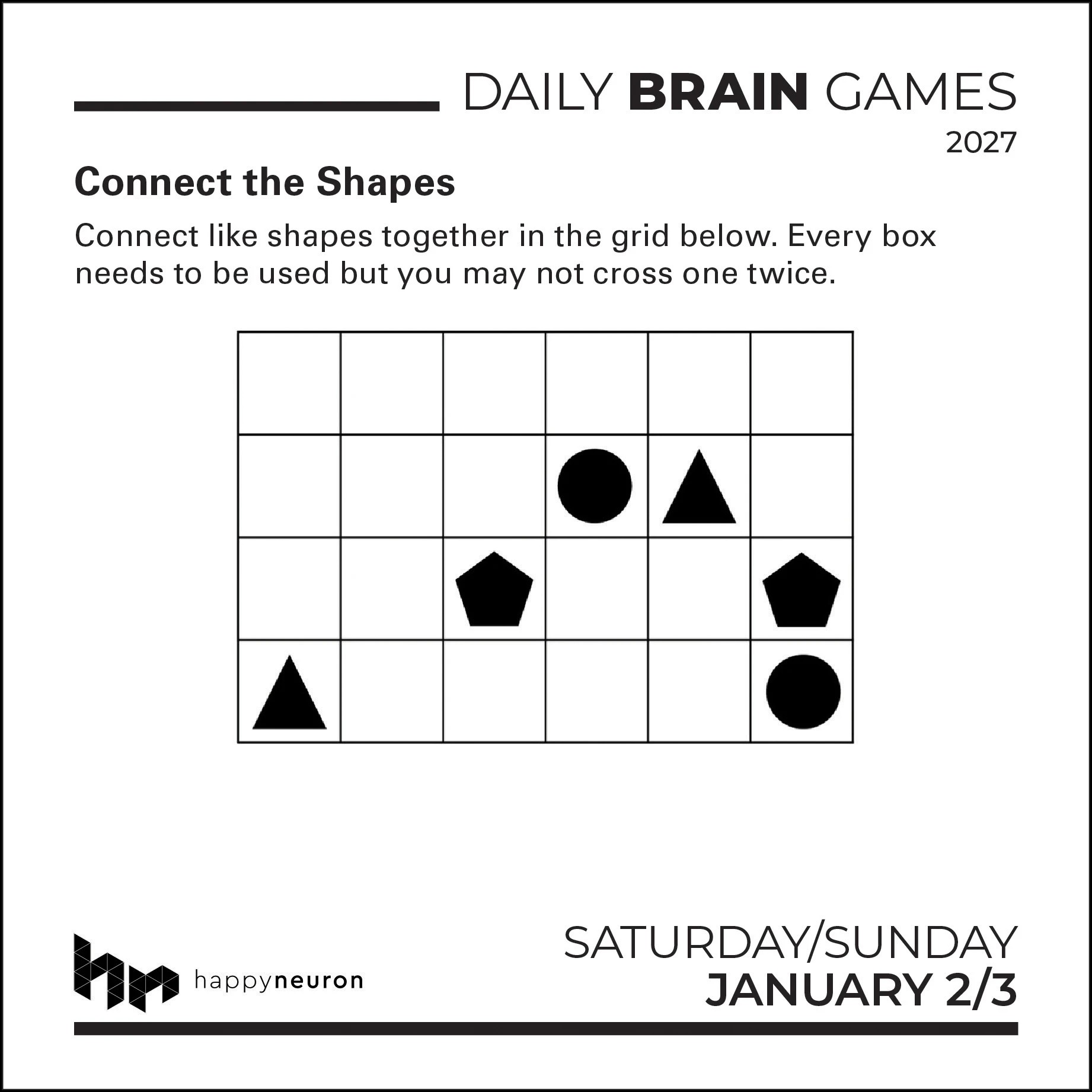 3 Happy Neuron Daily Brain Games 2027 Calendar, 3 of 5
