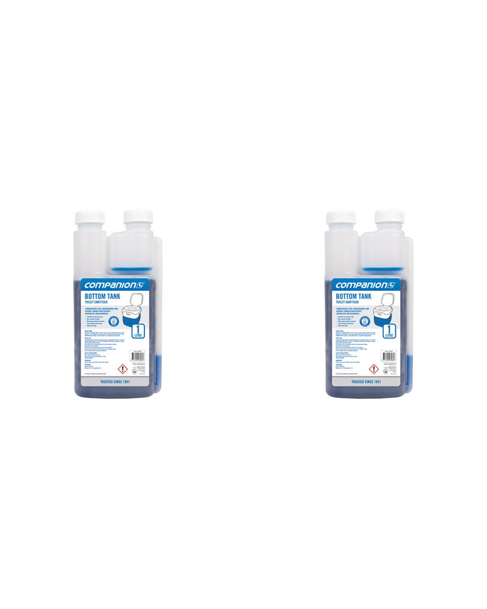 1 Companion 2PK Toilet Chemical Bottom Tank 1L Toilet Sanitiser Biodegradable - Blue, 1 of 2