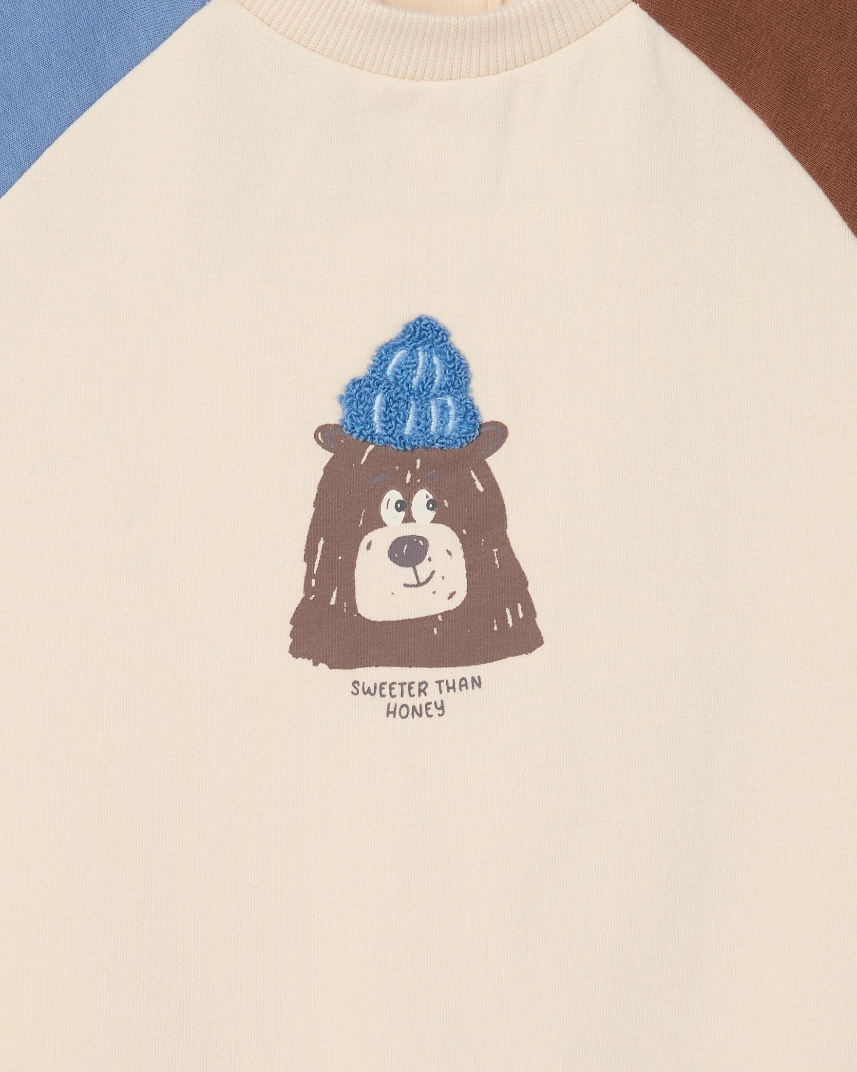 3 Target Baby Organic Cotton Fleece Romper BEAR CREAM, 3 of 4