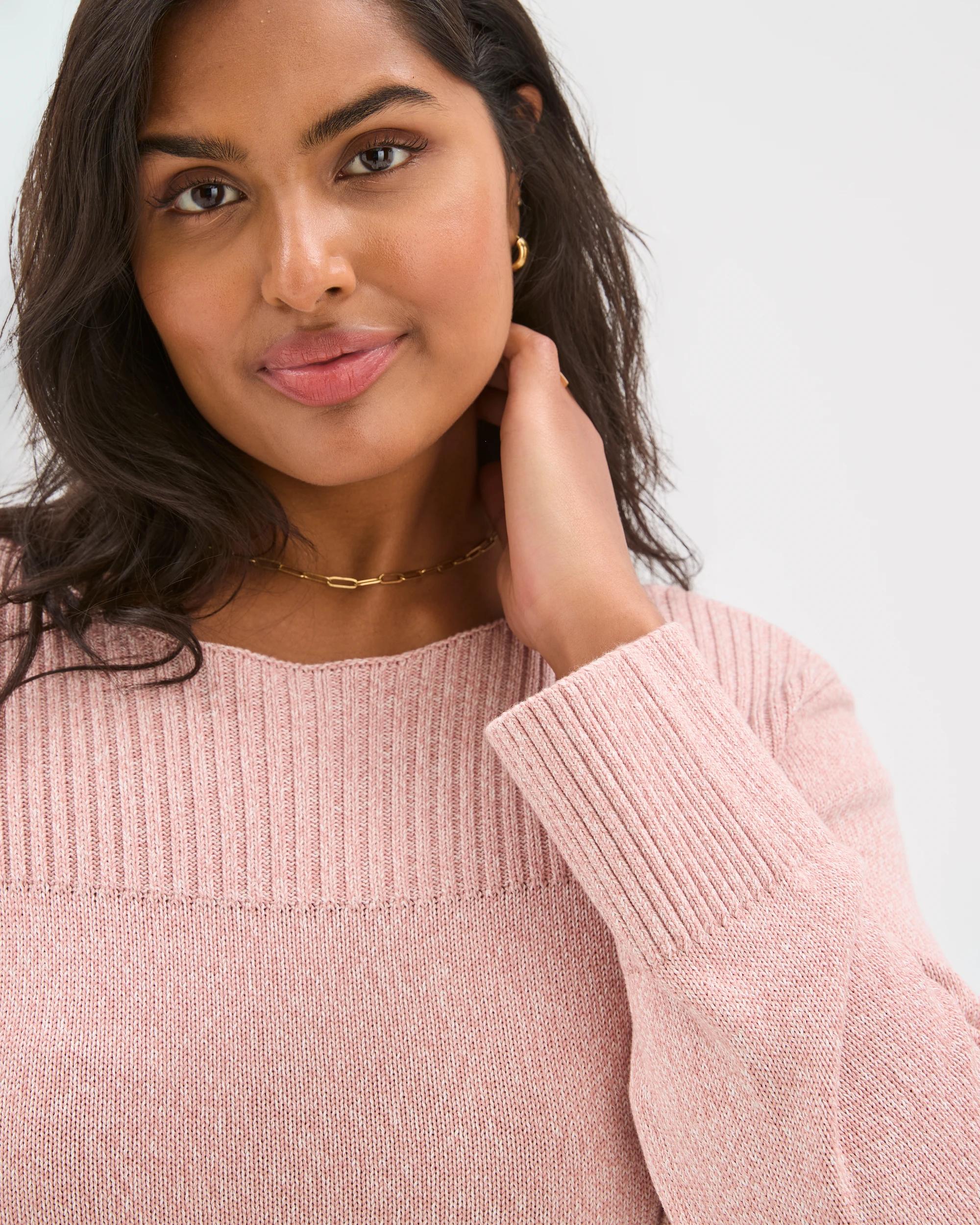 6 Target Curve Plus Size Australian Cotton Blend Ottoman Twist Jumper SOFT BLUSH TWIST, 6 of 7