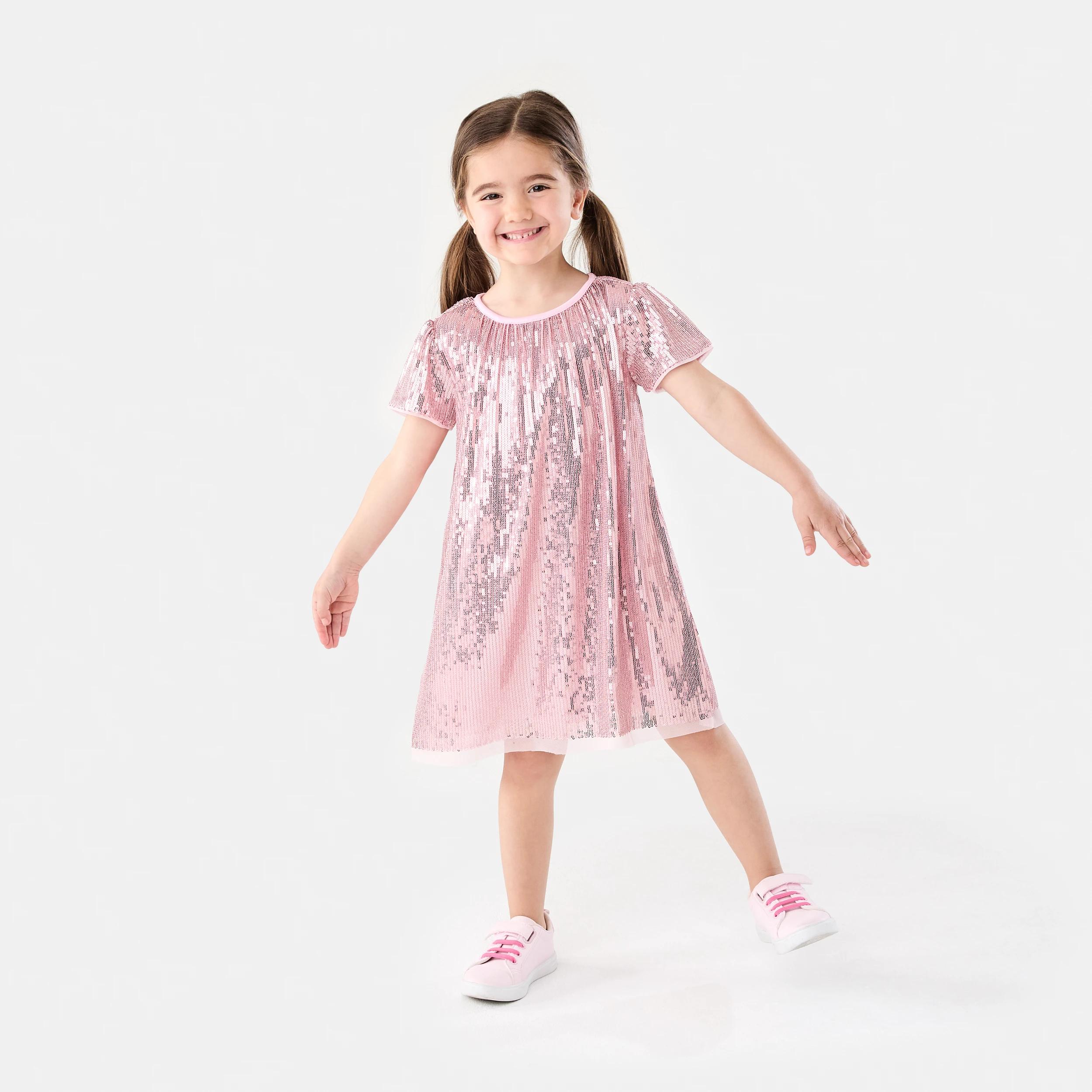 7 Sequin Party Dress Bllet Pink, 7 of 8