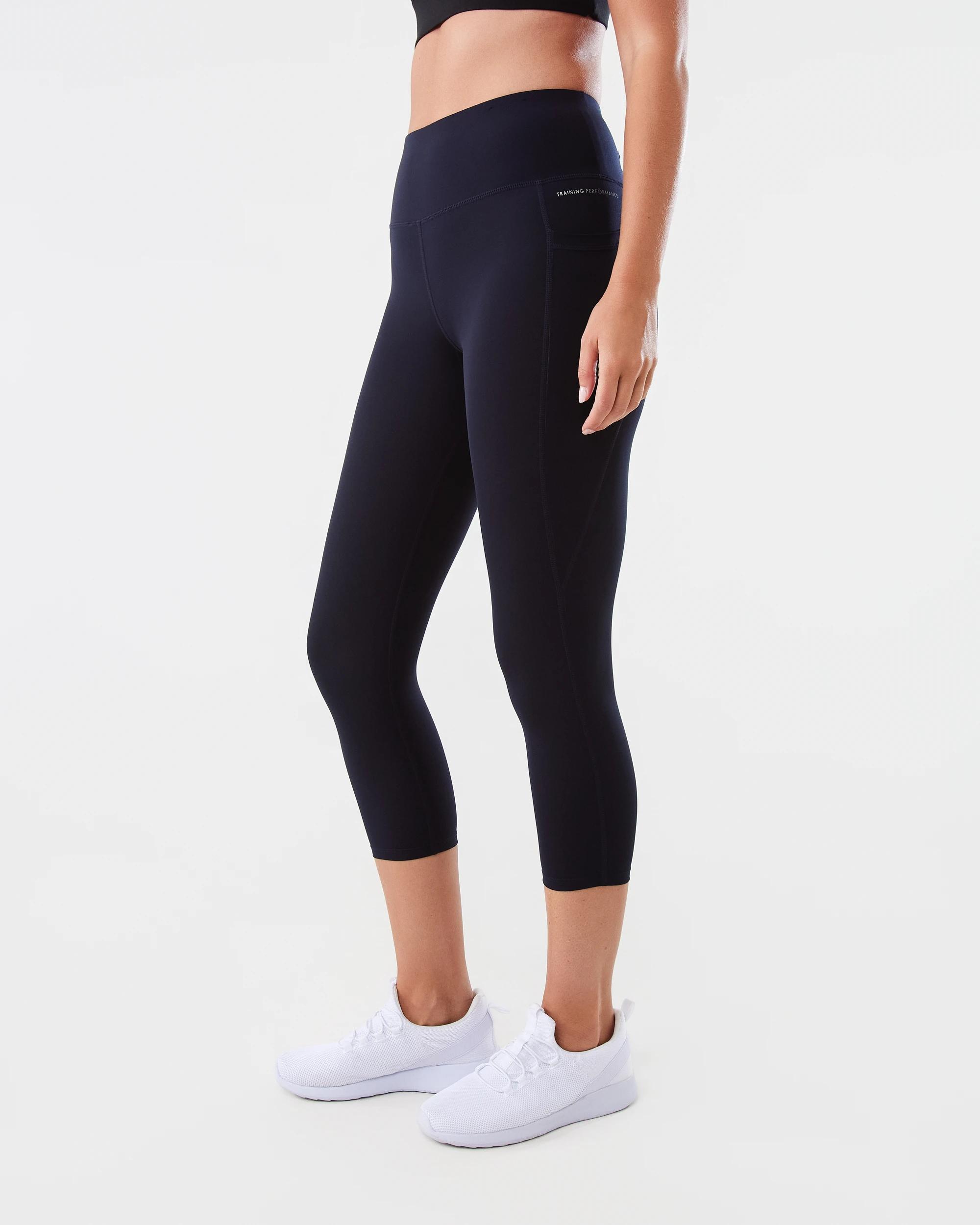 2 Active Womens Crop Training Leggings SKY CAPTAIN, 2 of 6