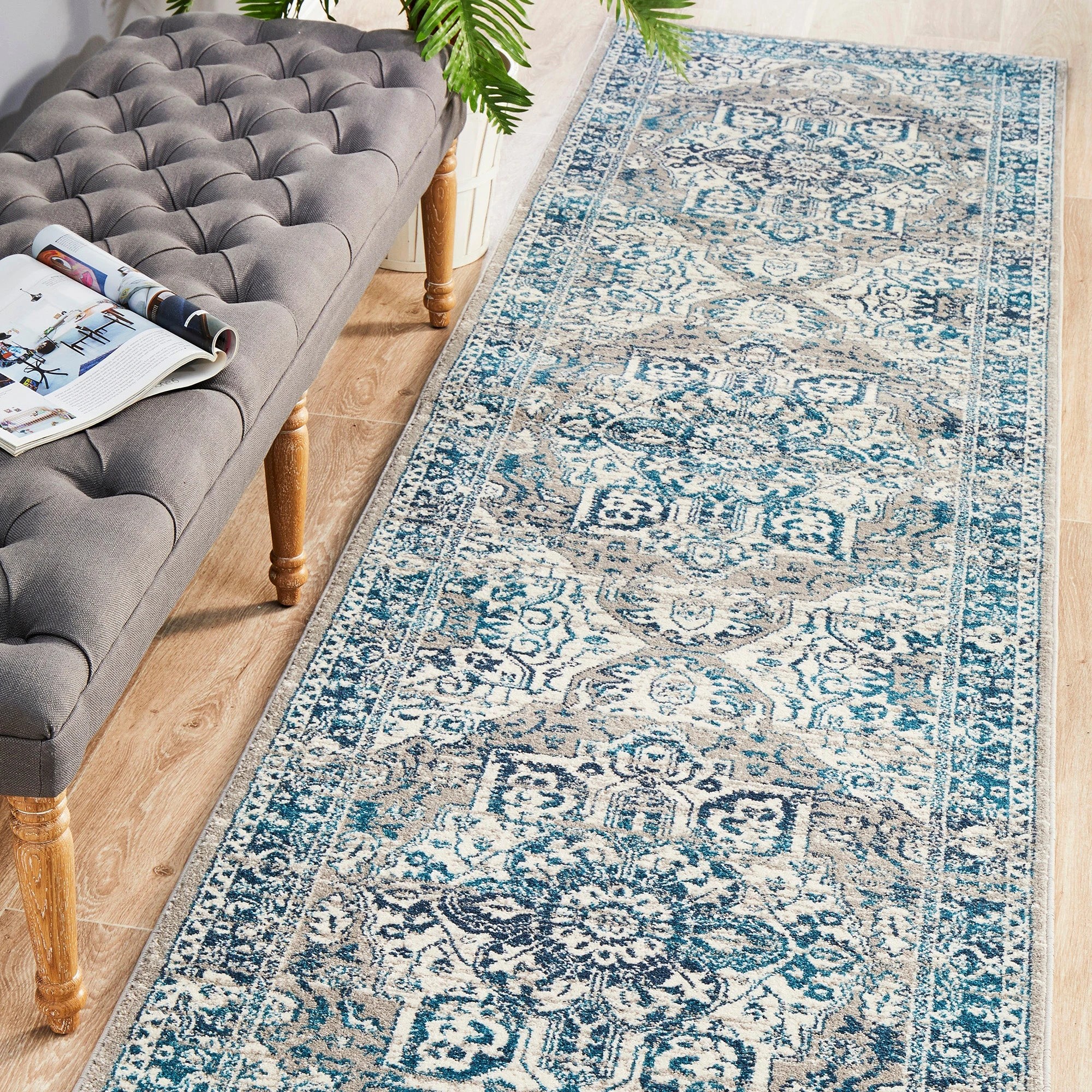 2 Common Ground Rugs Atlas 207 400x80cm - White, 2 of 8
