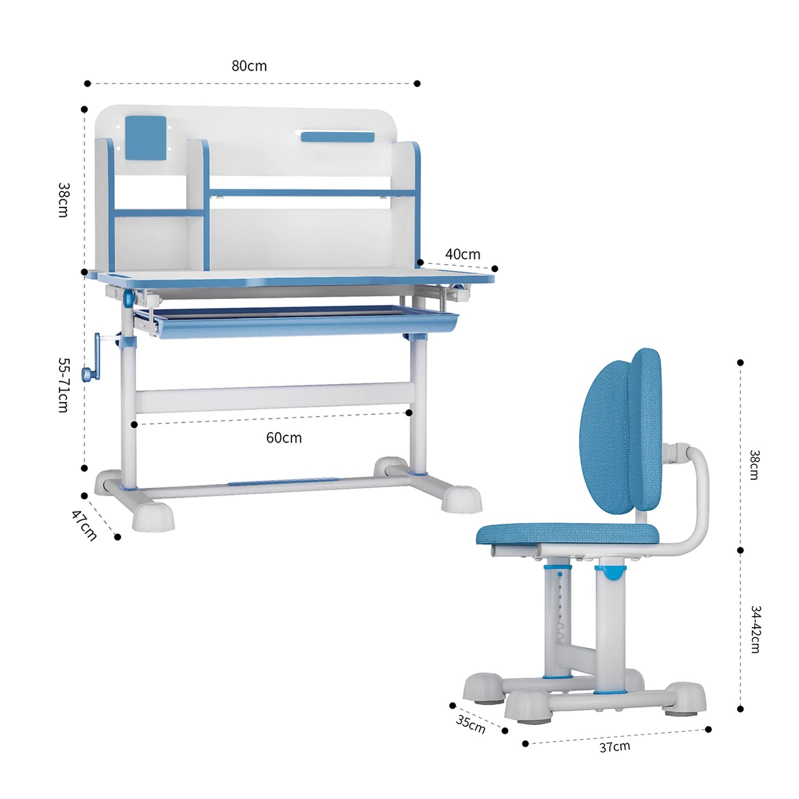 1 Ausway Kids Study Desk Chair Set Ergonomic, 1 of 6