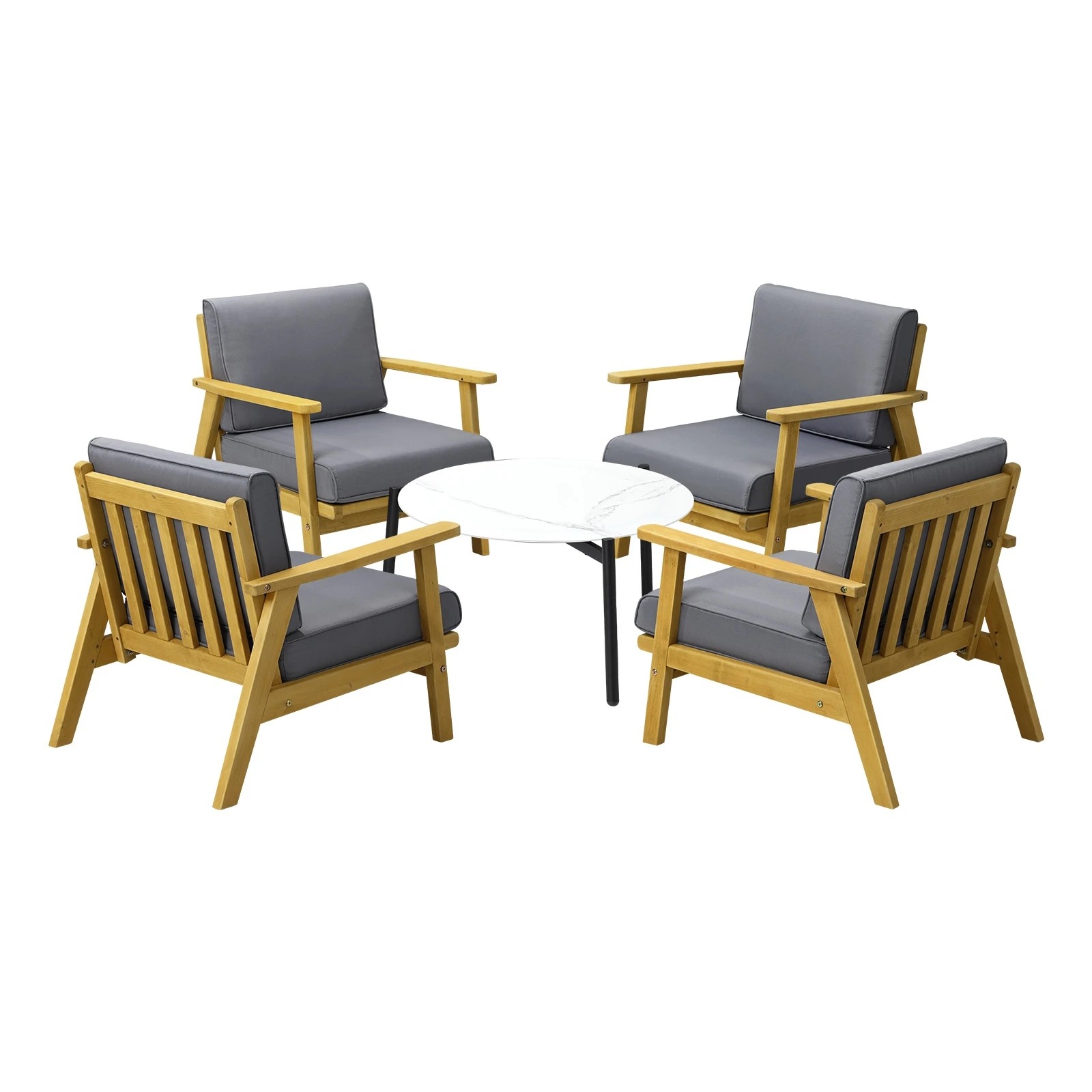 1 Livsip Outdoor Lounge Set 5pcs Patio Furniture Sets 70cm Coffee Side Table
 - Multi, 1 of 10