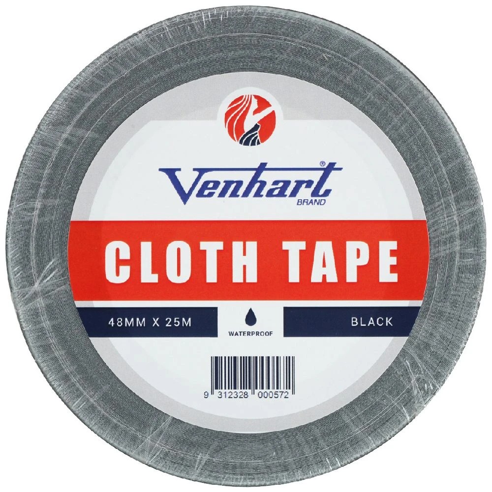 1 Venhart No.143 Cloth Tape 48mmx25M Black, 1 of 2