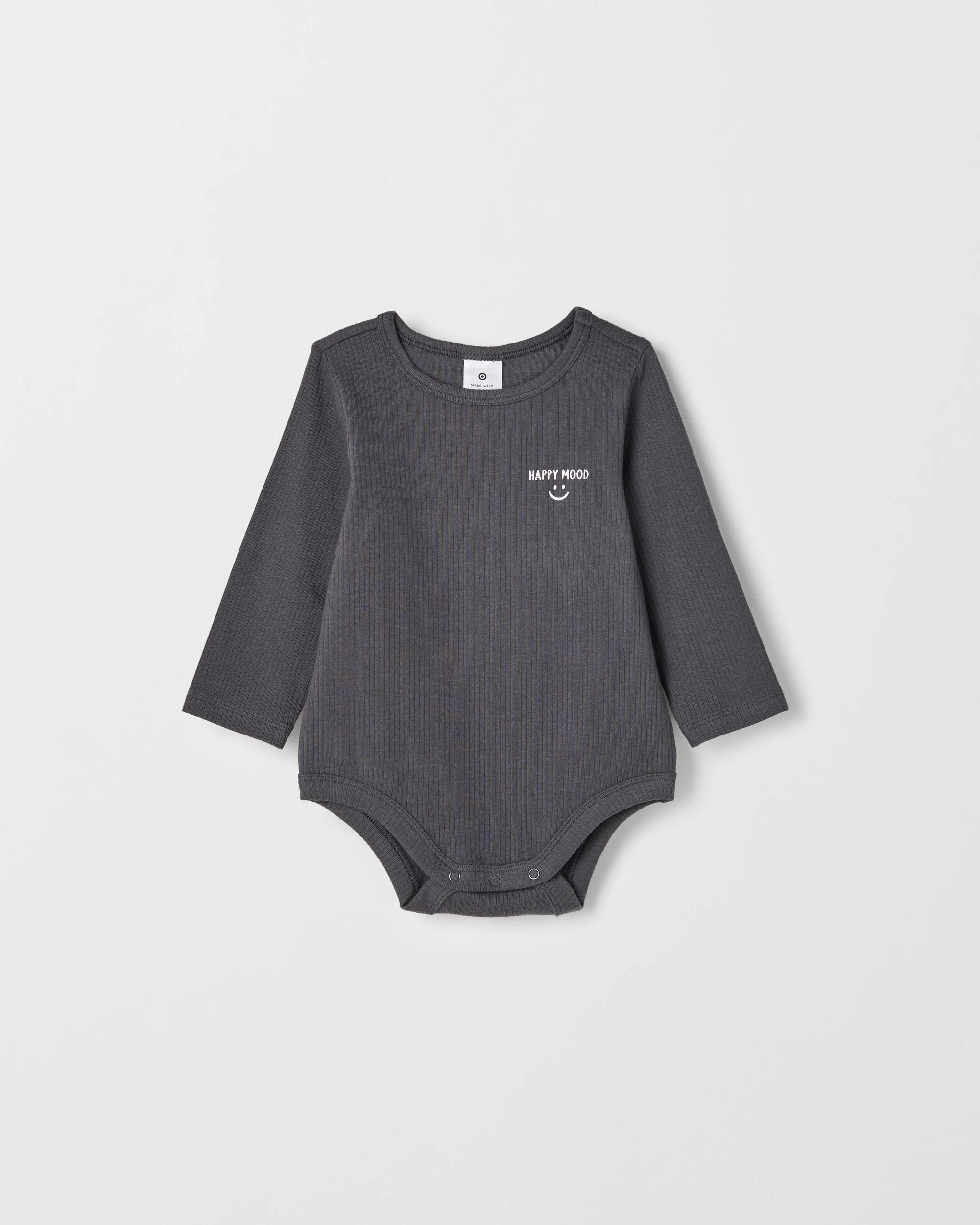 2 Target Baby Organic Cotton 3 Pack Ribbed Printed Bodysuits SLOGAN PASTEL, 2 of 5