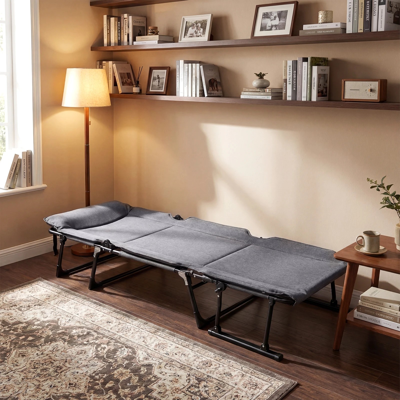 2 Costway 3 in 1 Folding Camping Cot Lounge Sleeper Bed Lounger Chair w/6-Position Adjustable, 2 of 4