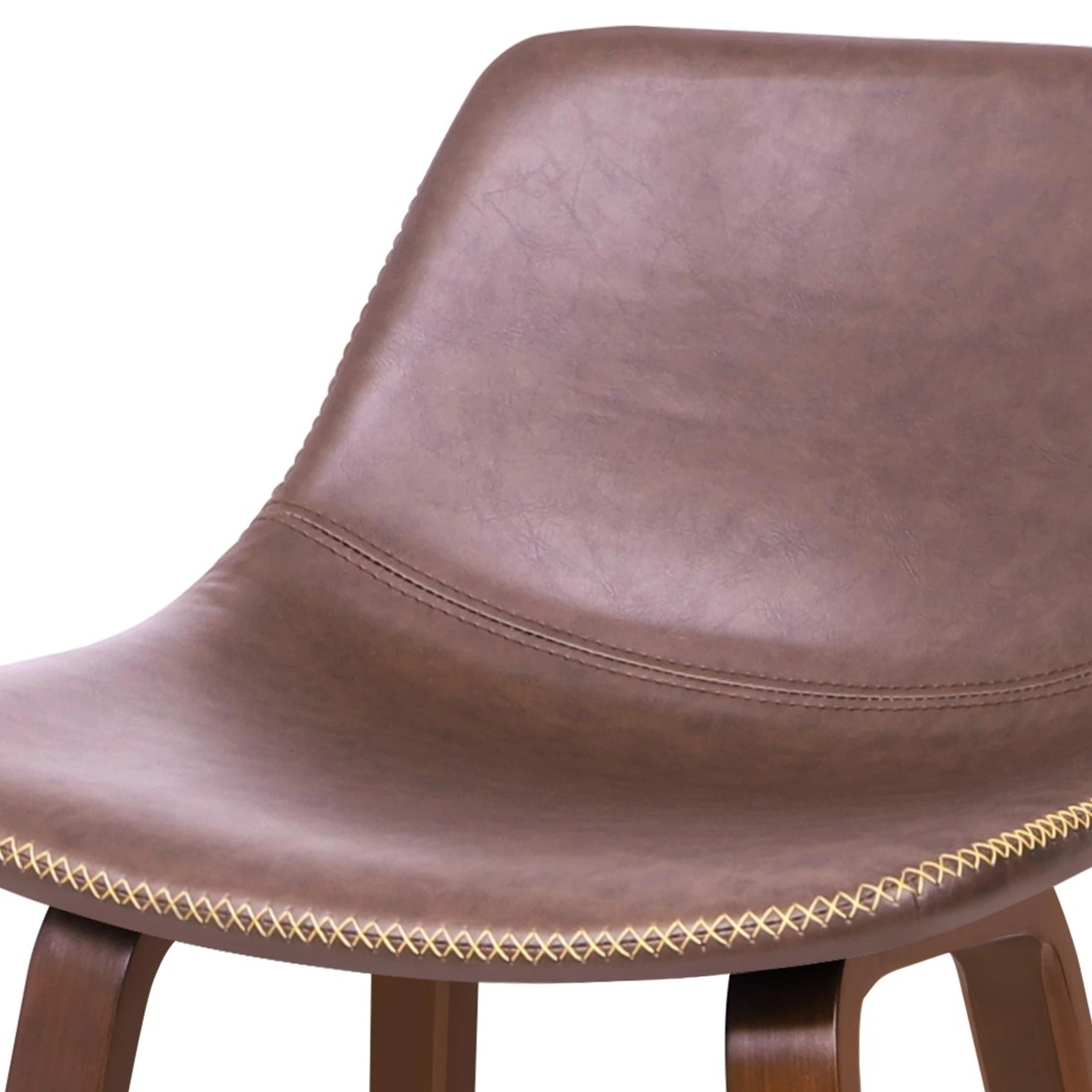 5 Alfordson 2x Wooden Bar Stools Noah Kitchen Dining Chair Vintage Retro - Brown, 5 of 10