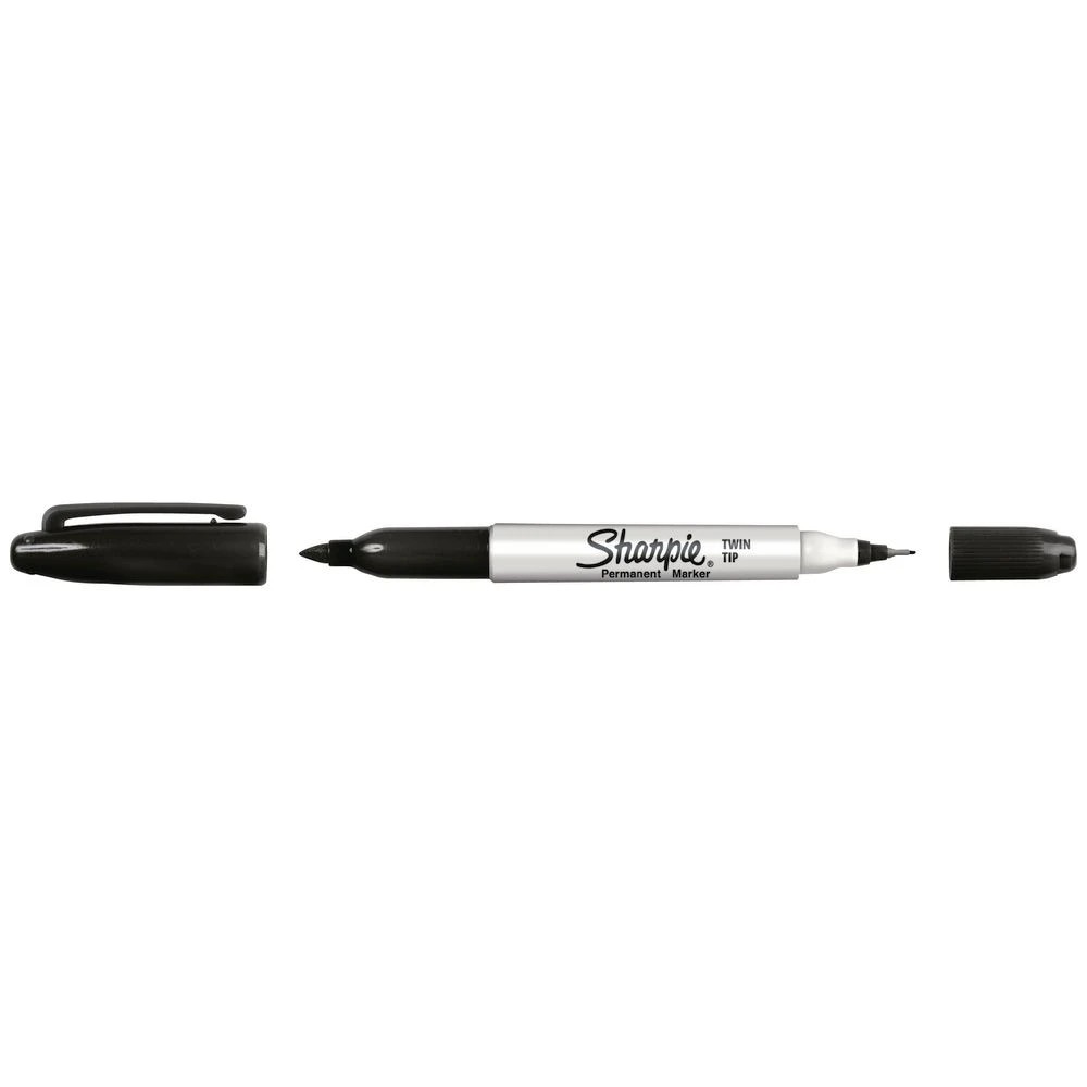 2 Sharpie Twin Tip Permanent Markers Black 12 Pack, 2 of 6