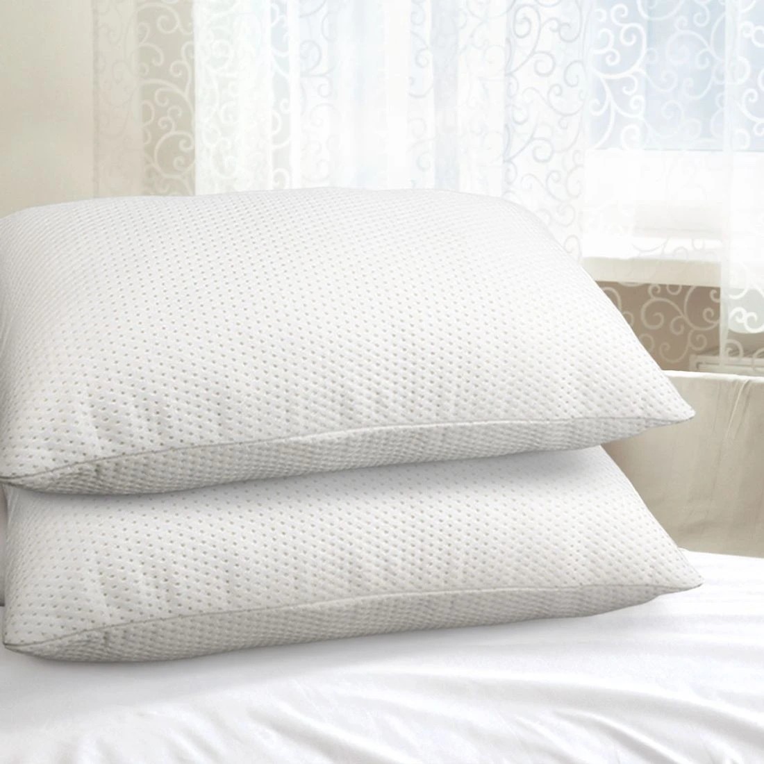 3 Giselle Bedding Memory Foam Pillow 19cm Thick Twin Pack - White, 3 of 5