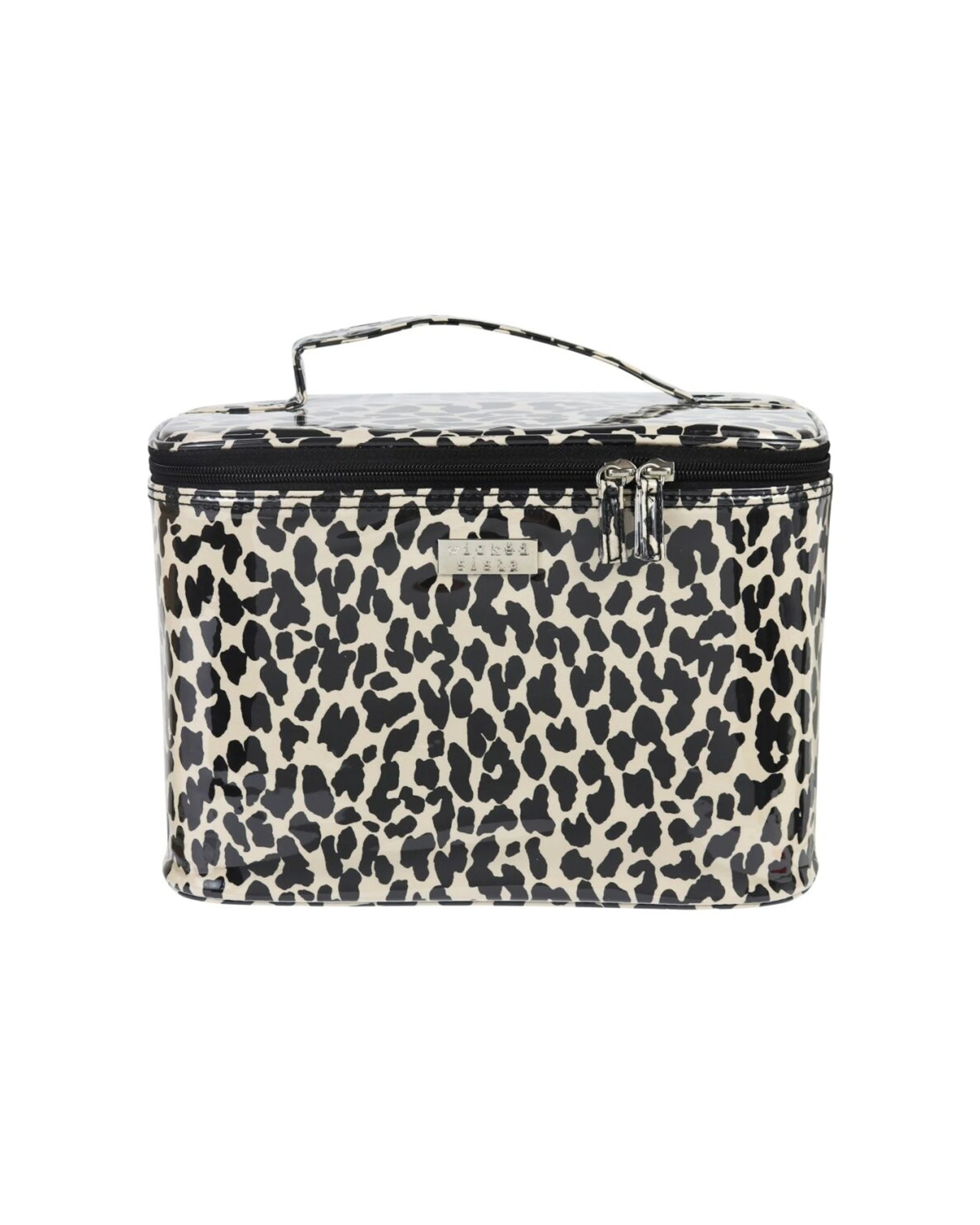1 Wicked Sista Ocelot Large Beauty Case Compartments Waterproof Makeup Bag - Black, 1 of 2