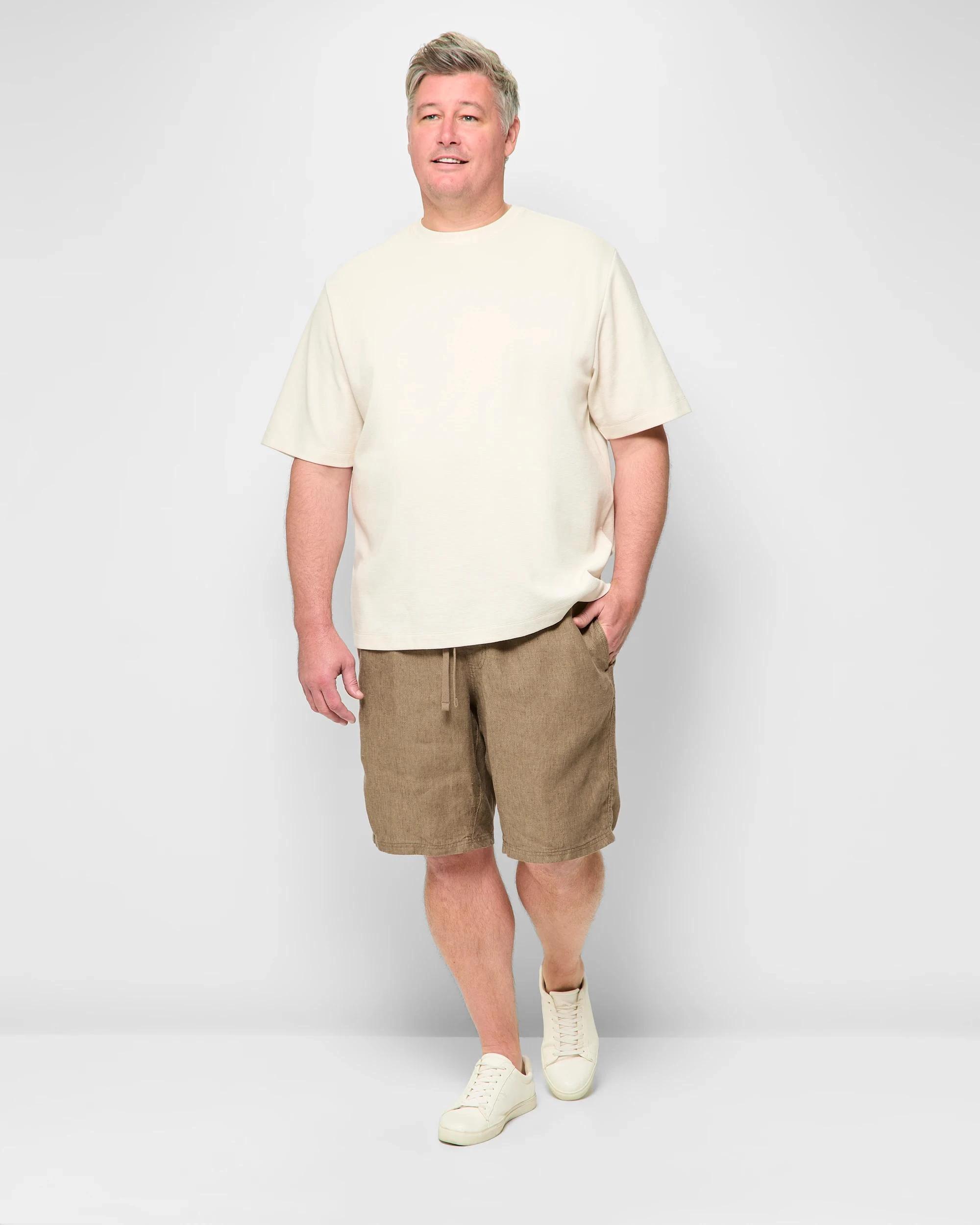 2 Target Plus Size European Linen Shorts MUSHROOM, 2 of 5