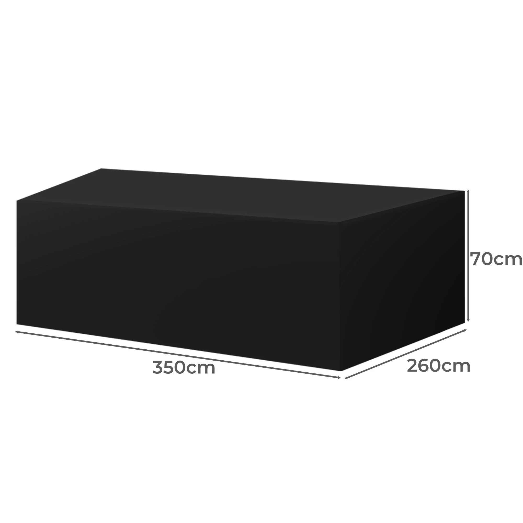 3 Marlow 350x260x90cm Outdoor Funiture Cover - Black, 3 of 7