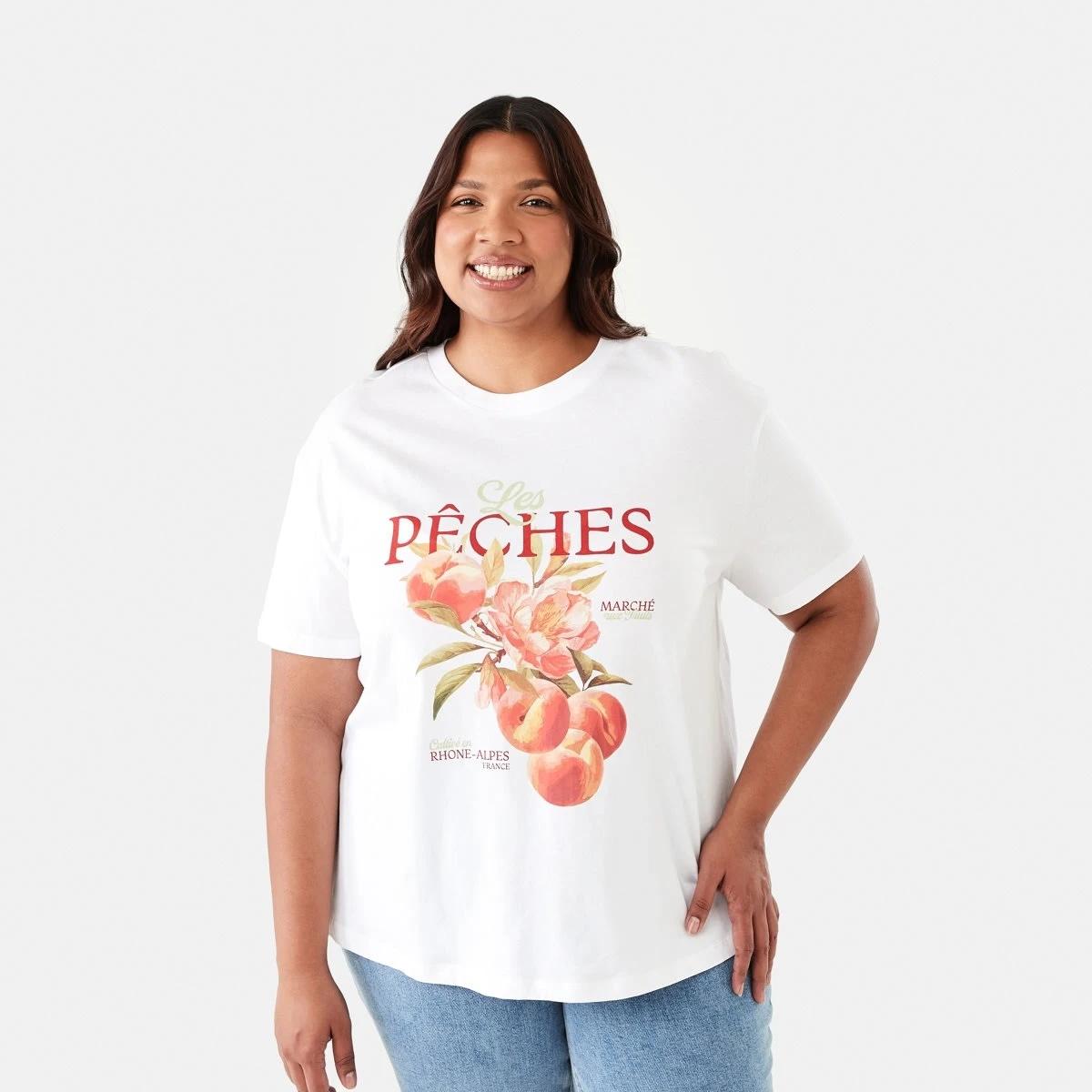 1 Curve Short Sleeve Boyfriend T-shirt Les Peches, 1 of 5