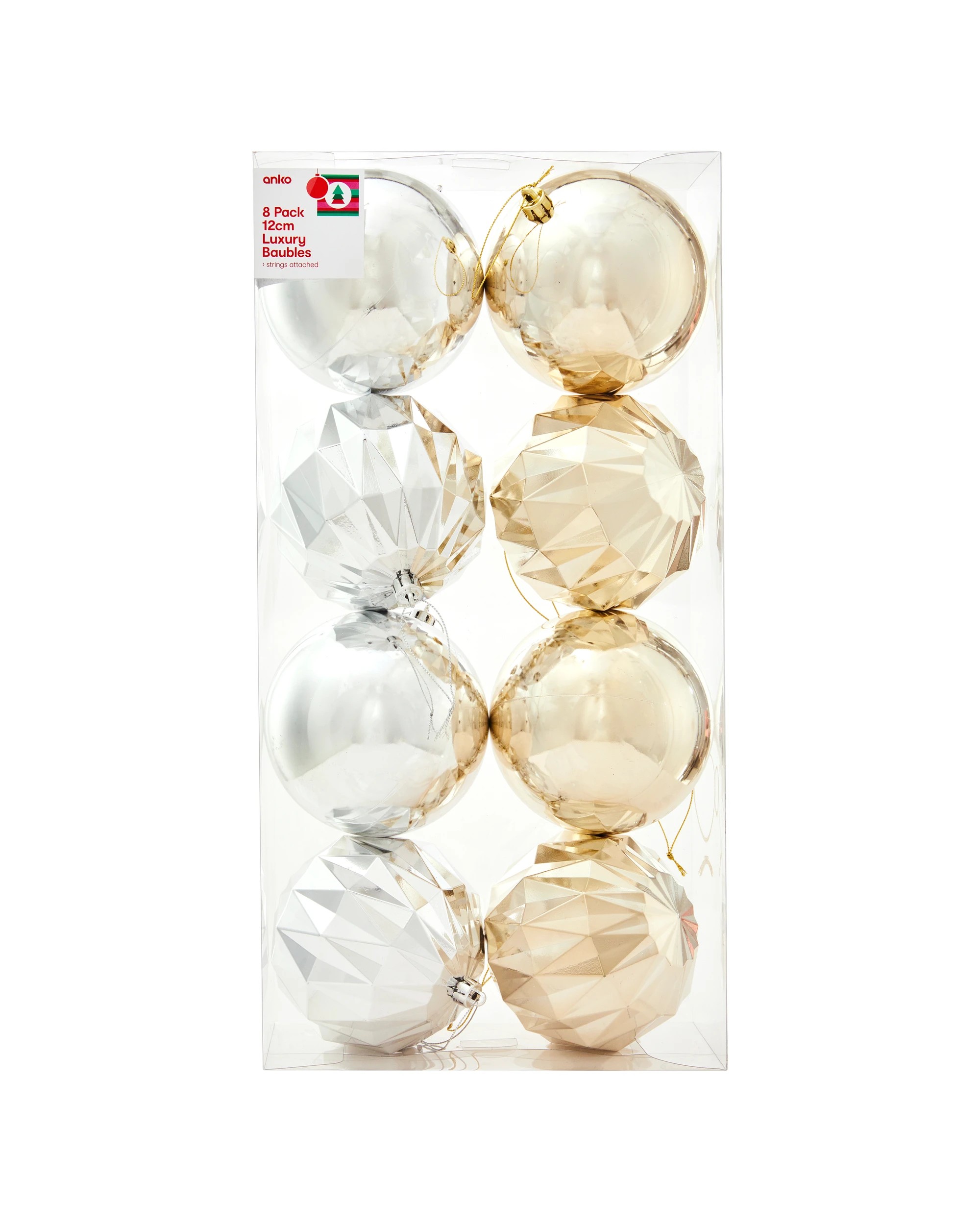 8 8 Pack 12cm Luxury Baubles, 8 of 8