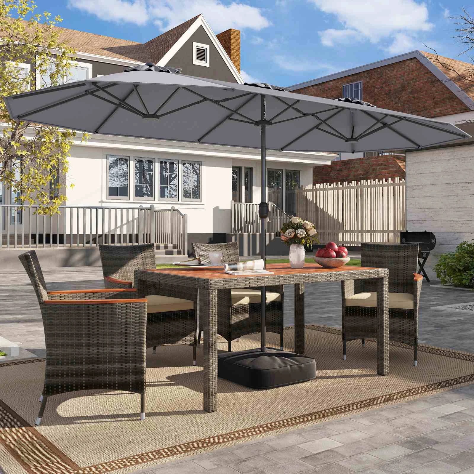 3 Costway Double-sided Patio Umbrella Extra Large Twin Table Umbrella, 3 of 6