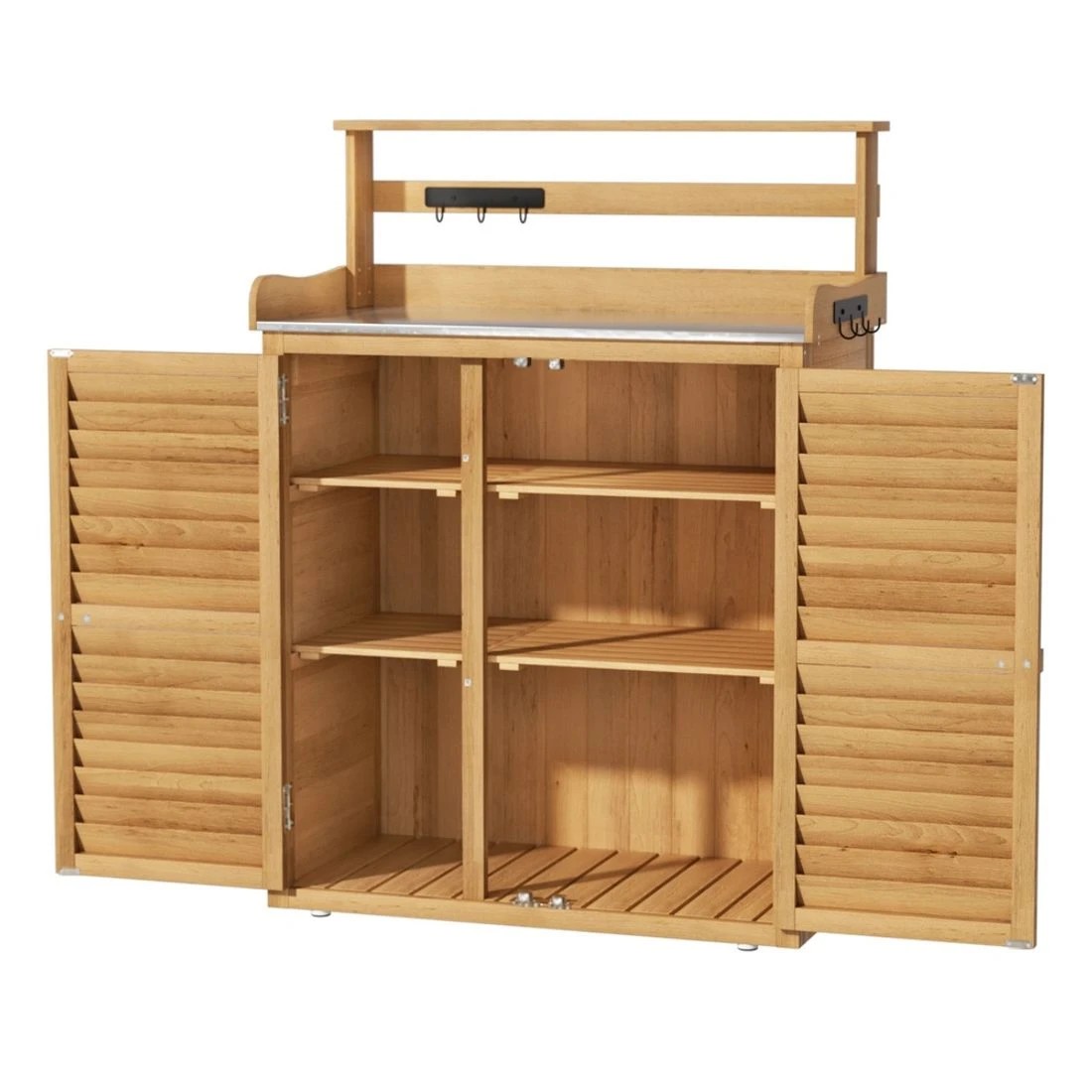 4 Gardeon Outdoor Storage Cabinet Box - Natural, 4 of 5