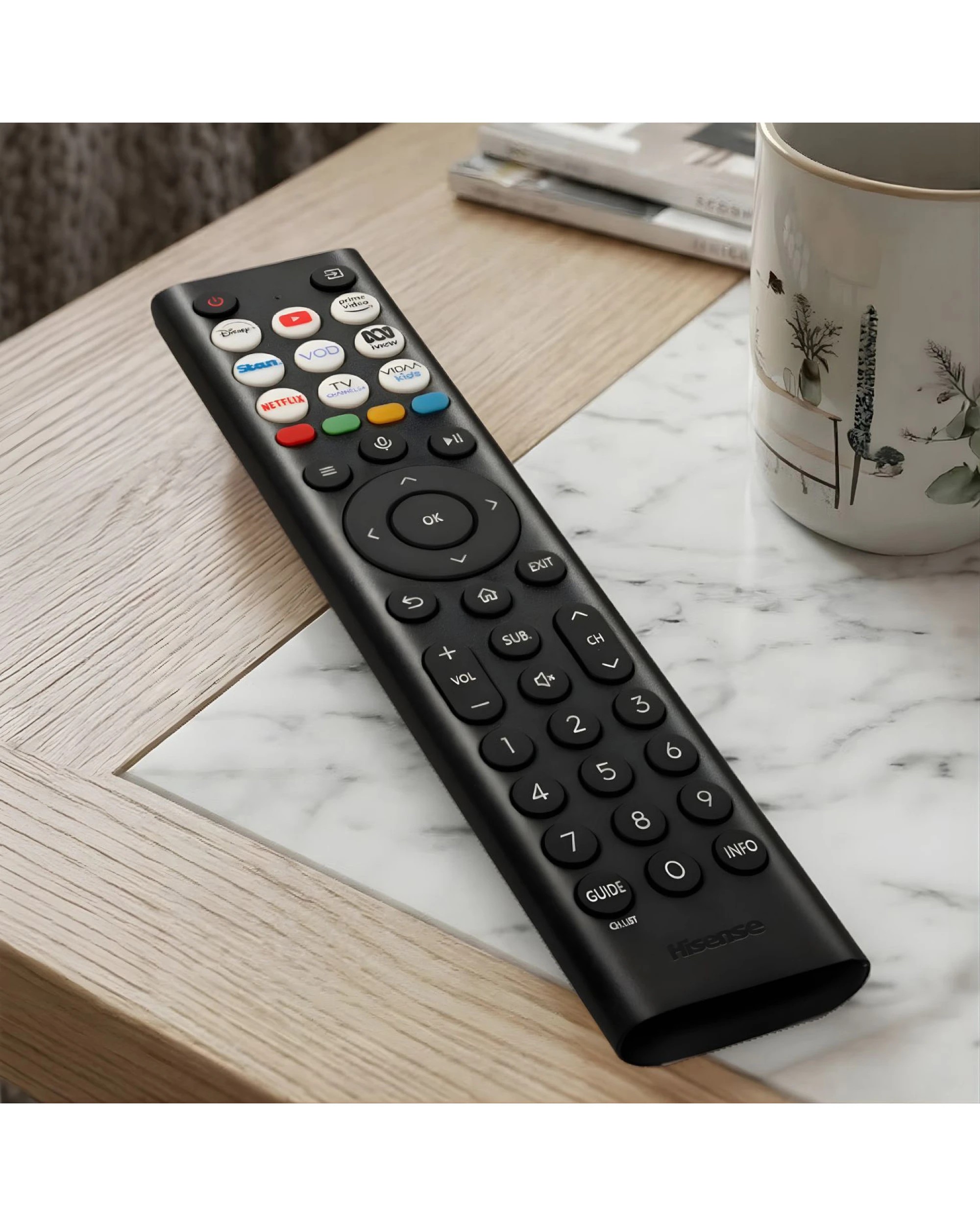6 Hisense ERF2R38H Genuine Original TV Remote Control - Black, 6 of 6