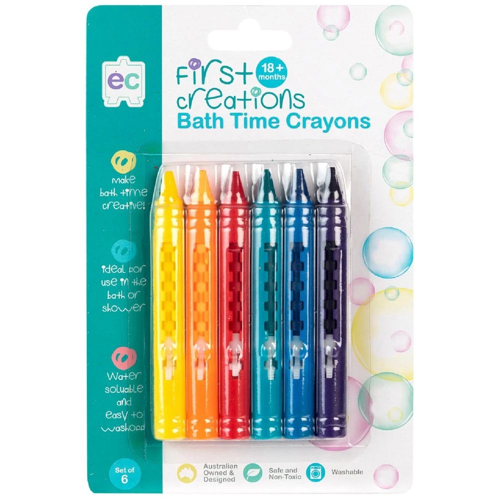 1 First Creations Bath Crayons 6 Pack Assorted, 1 of 2