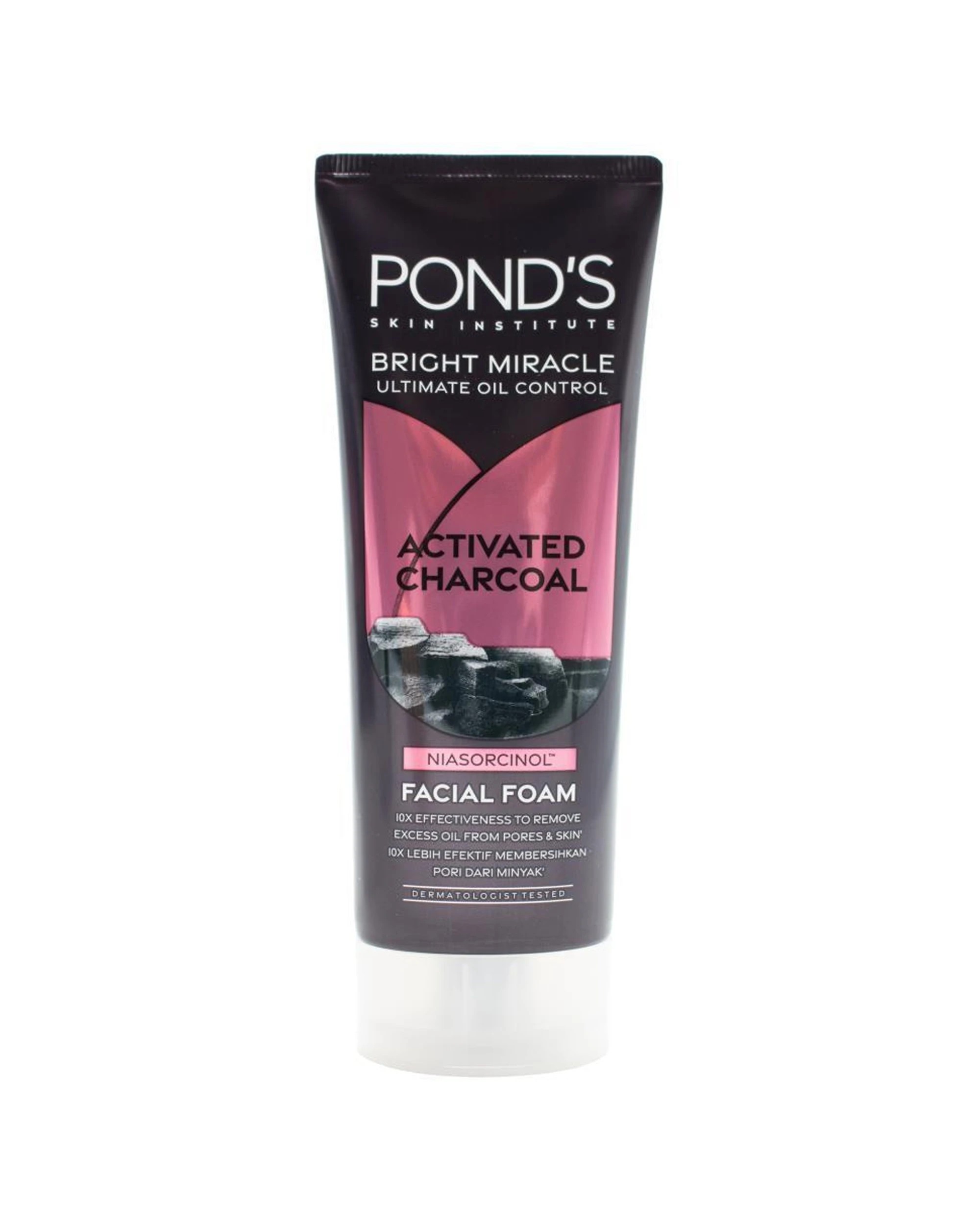 2 Ponds 3pk Bright Miracle Activated Charcoal Facial Foam 90g - Black, 2 of 3