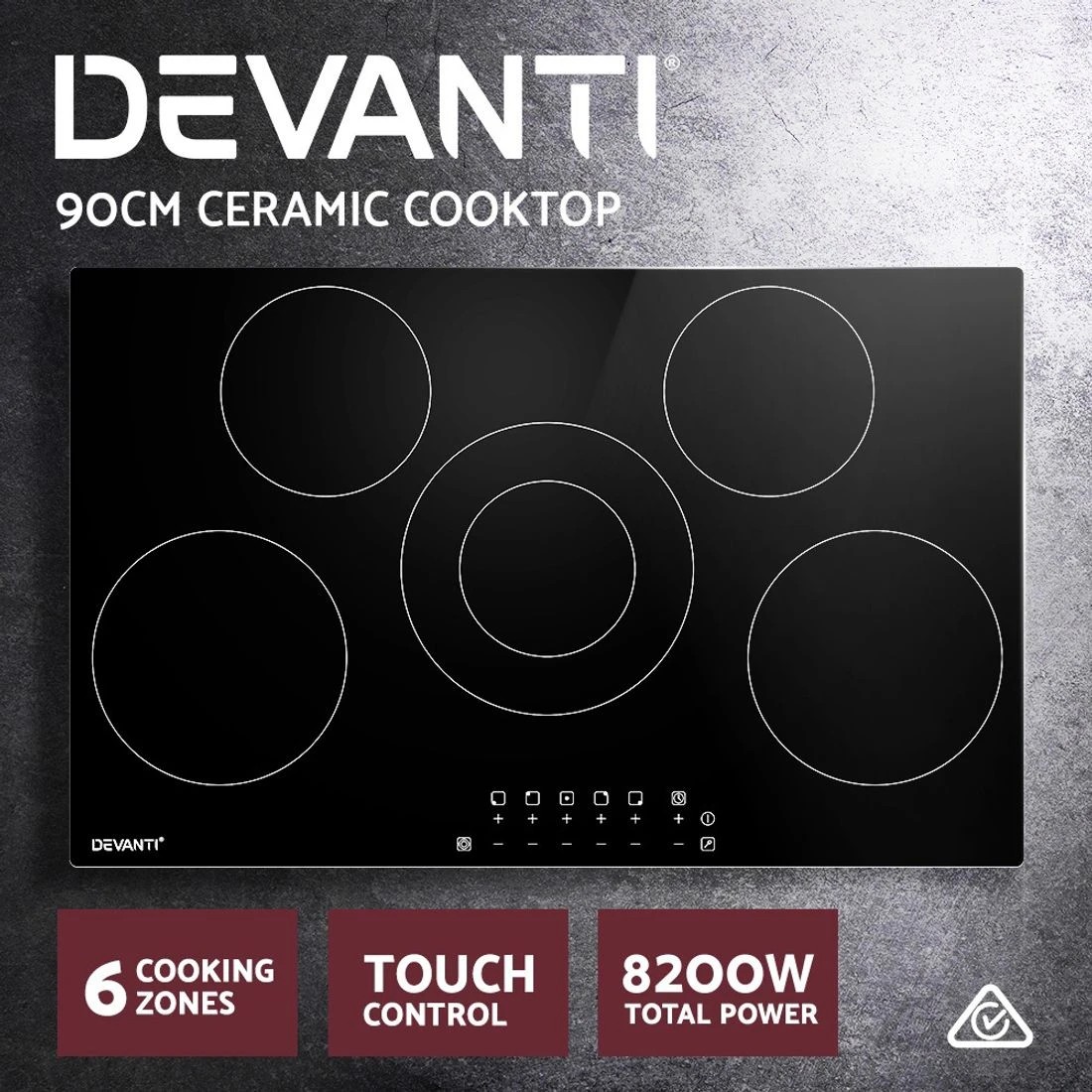 4 Devanti Electric Ceramic Cooktop 90cm - Black, 4 of 7