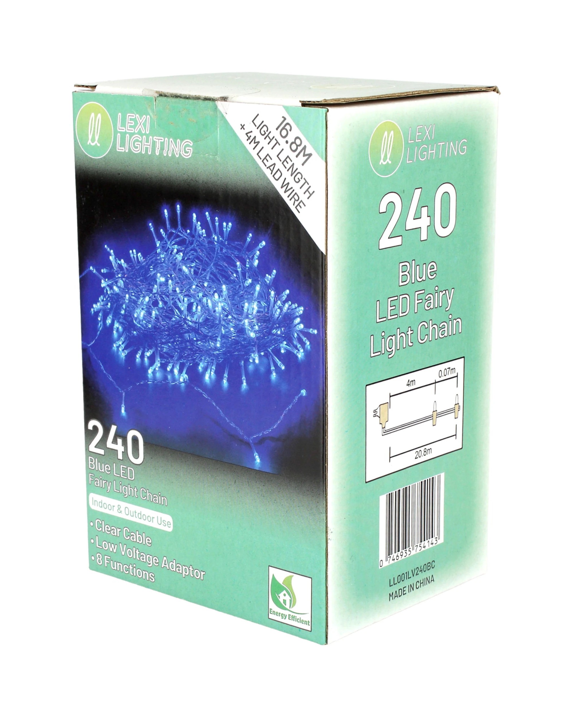 2 Lexi Lighting 240 Blue LED Fairy Lights - Blue, 2 of 2