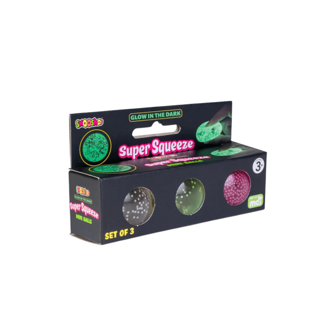 2 MDI Aus Smooshos Super Squeeze Glow in the Dark Mini Balls Set of 3, 2 of 5