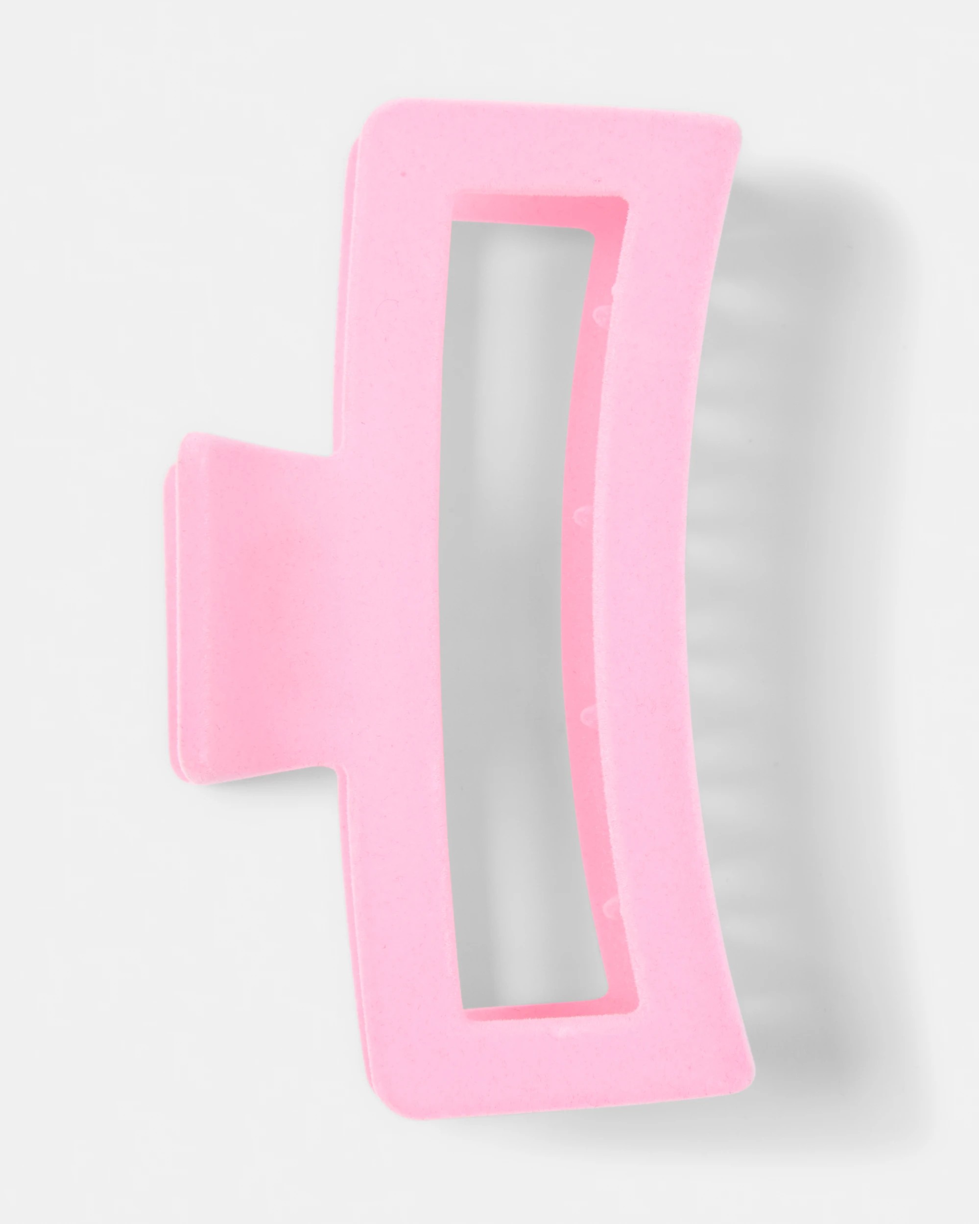 1 Pink Velvet Rectangle Claw Hair Clip, 1 of 4