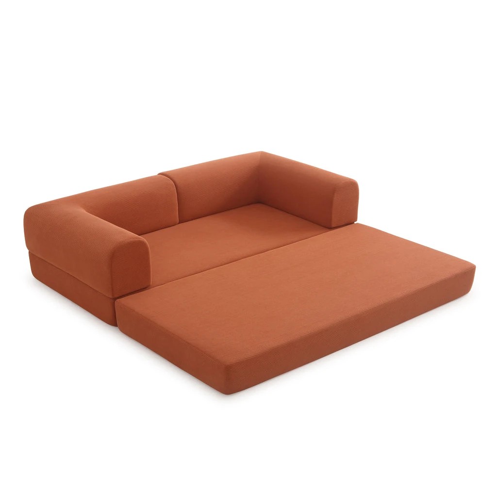 1 Zzz Atelier Luna Modular Convertible Sofa Bed - Brown, 1 of 9