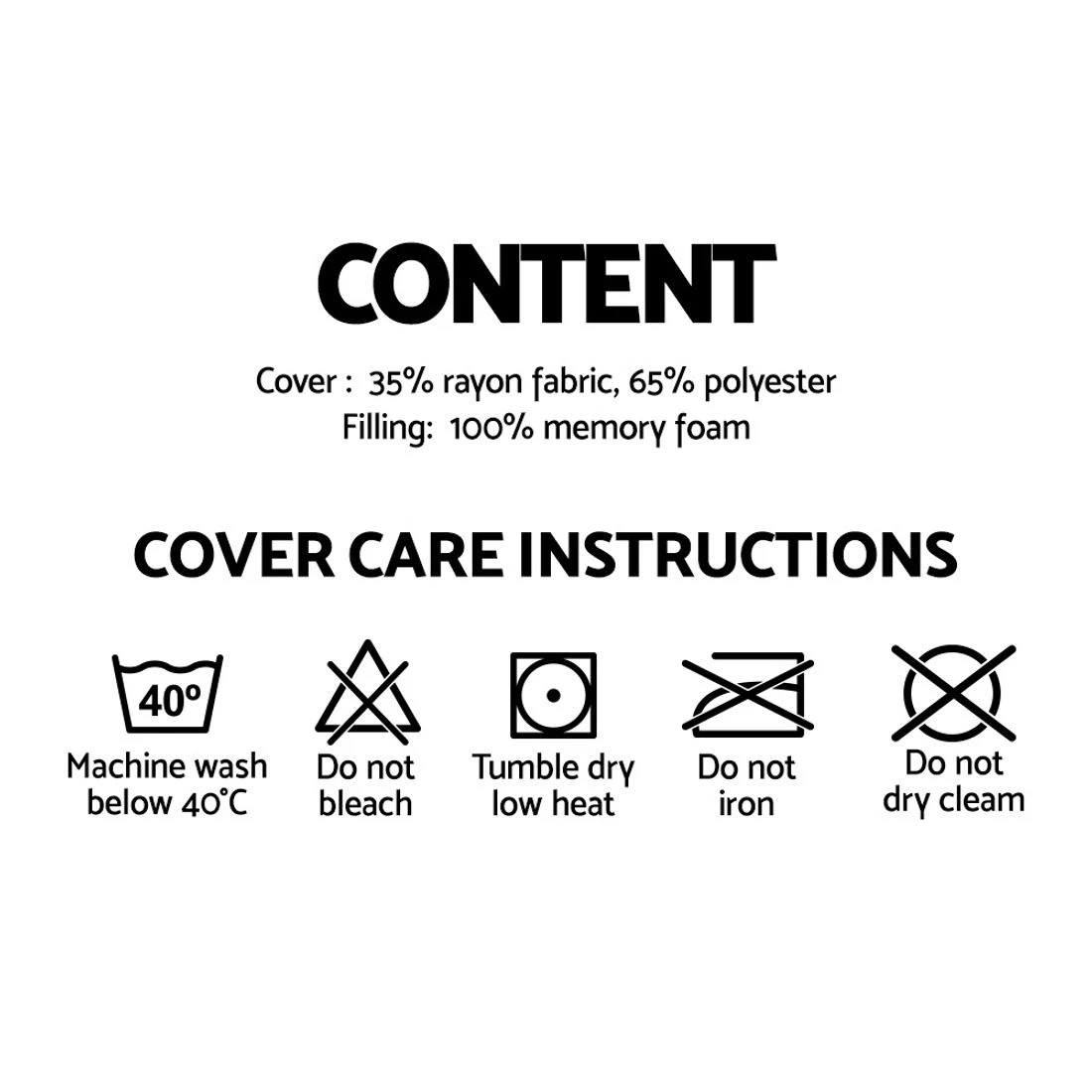 7 Giselle Bedding Memory Foam Pillow King Size Twin Pack - White, 7 of 7