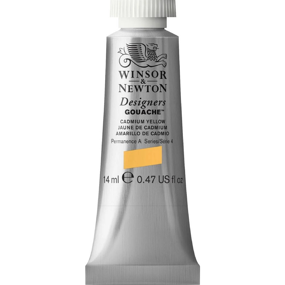 1 Winsor & Newton Designers Gouache 14mL Cadmium Yellow S4, 1 of 1
