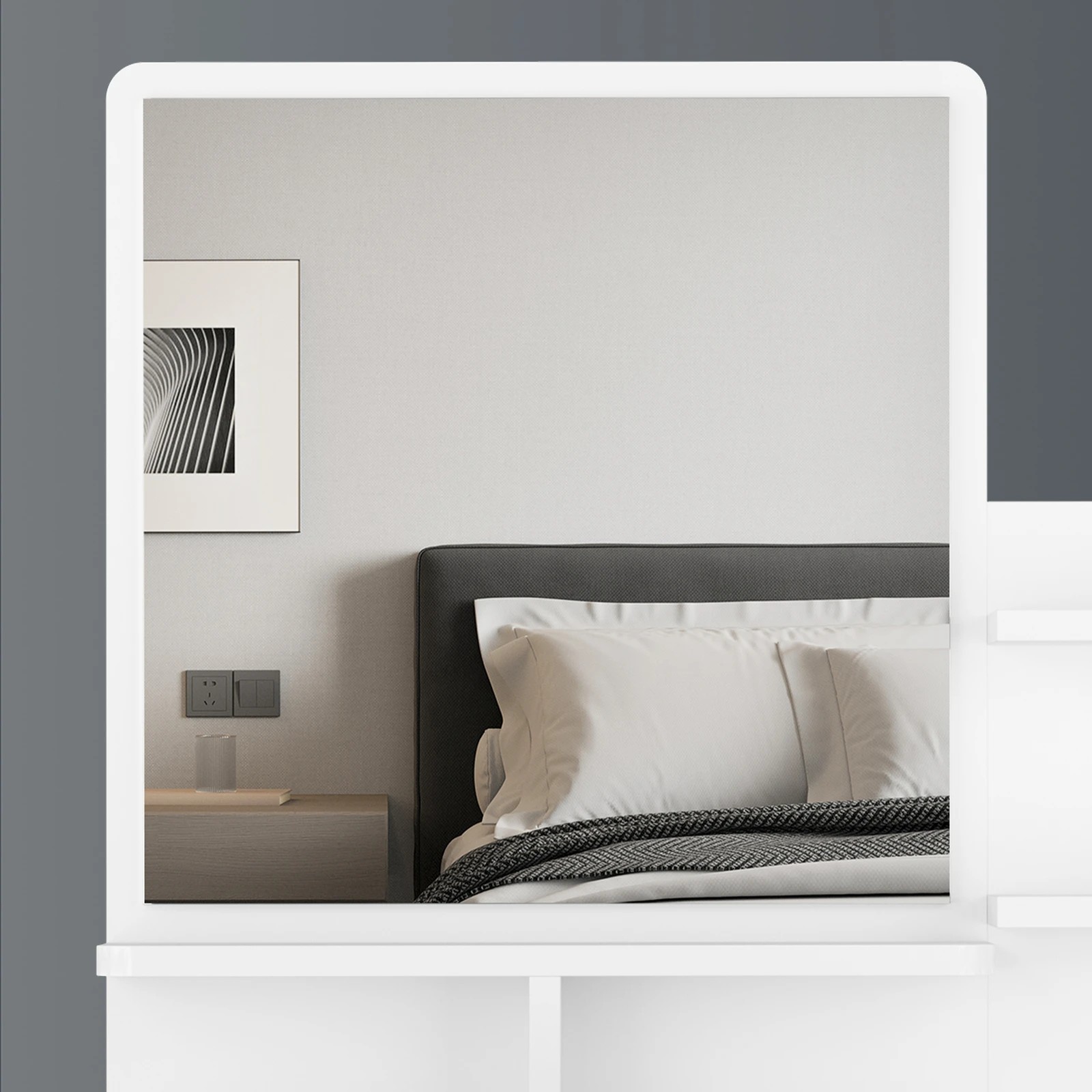 6 Alfordson Dressing Table Stool Set Makeup Mirror Drawers Vanity Desk - White, 6 of 10