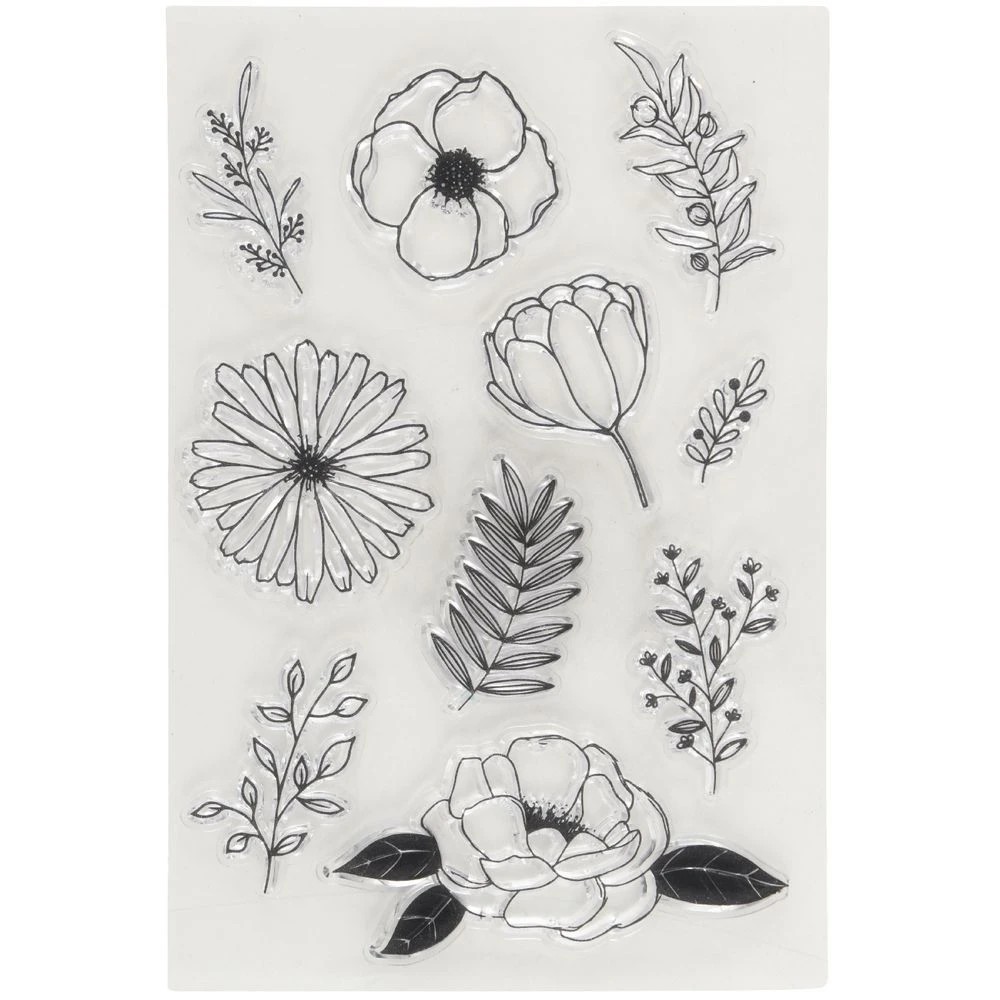 2 Born Clear Acrylic Sheet Stamps Floral 105 x 155 mm, 2 of 2
