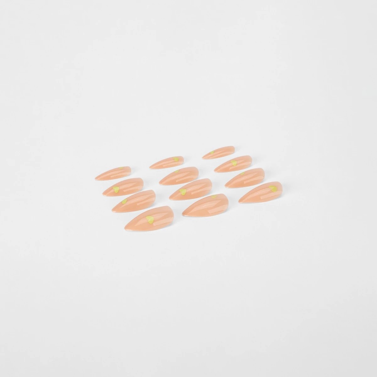 4 OXX Cosmetics 24 Pack False Nails with Adhesive - Stiletto Shape, Neon Heart, 4 of 5