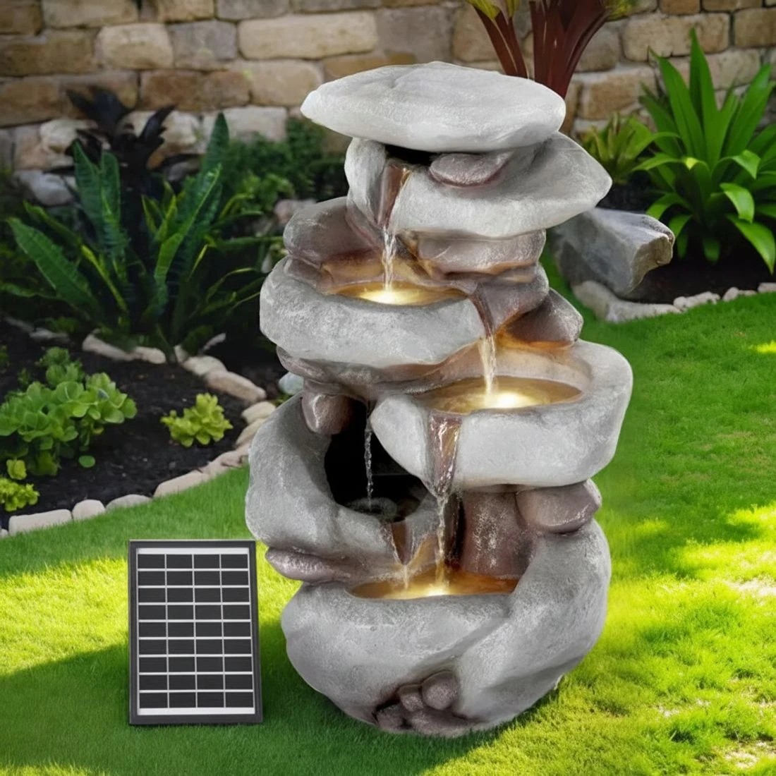 7 Gardeon Solar Fountain Water Feature Outdoor Indoor 4-Tier - Multi, 7 of 7